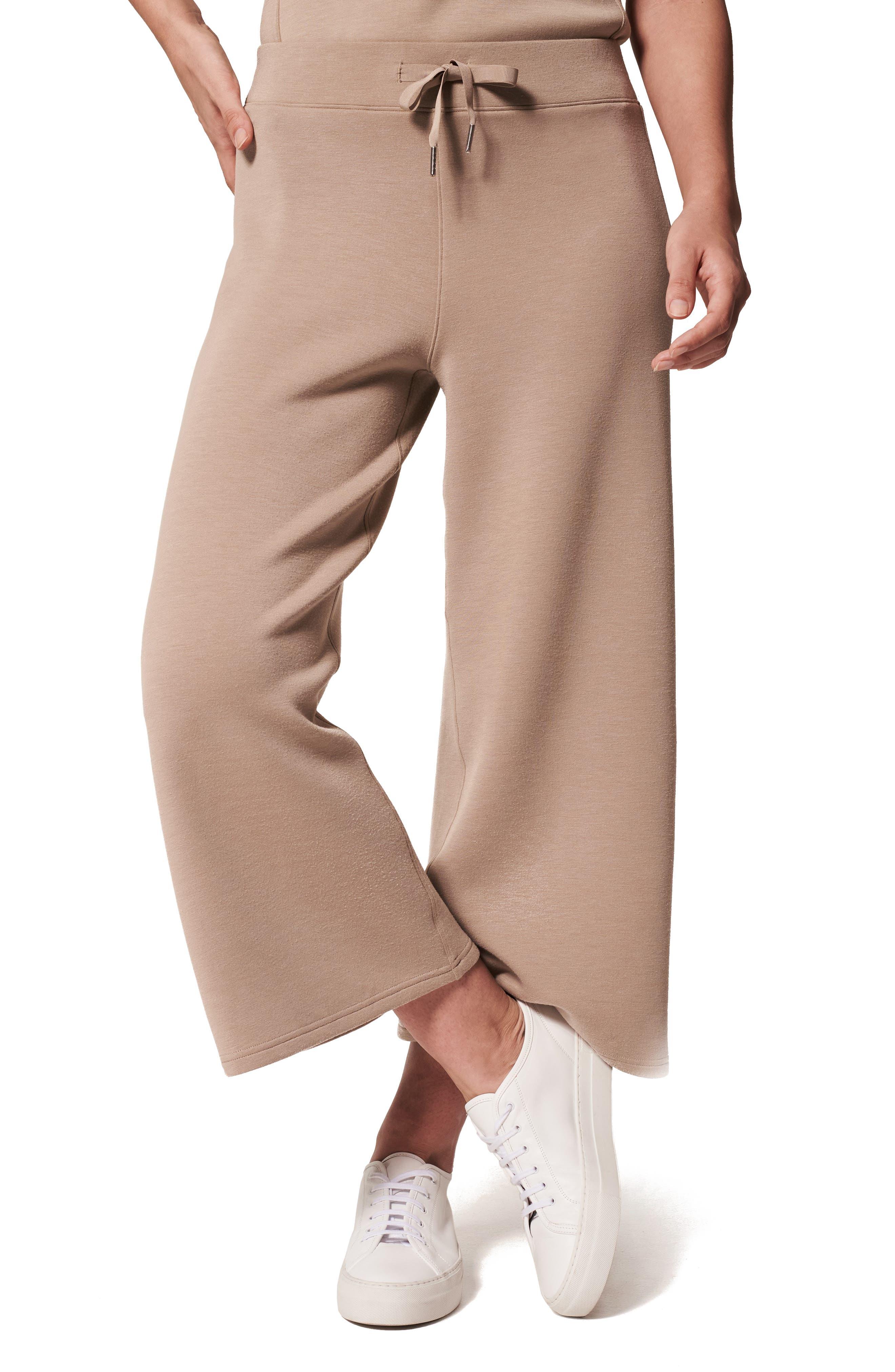 Spanx Air Essentials Wide Leg Crop Pants in Natural Lyst