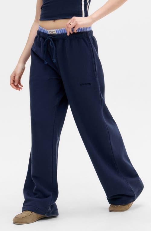 【BAON】[unisex] Beldini Banding Track Wide Sweatpants Loose Fit Track