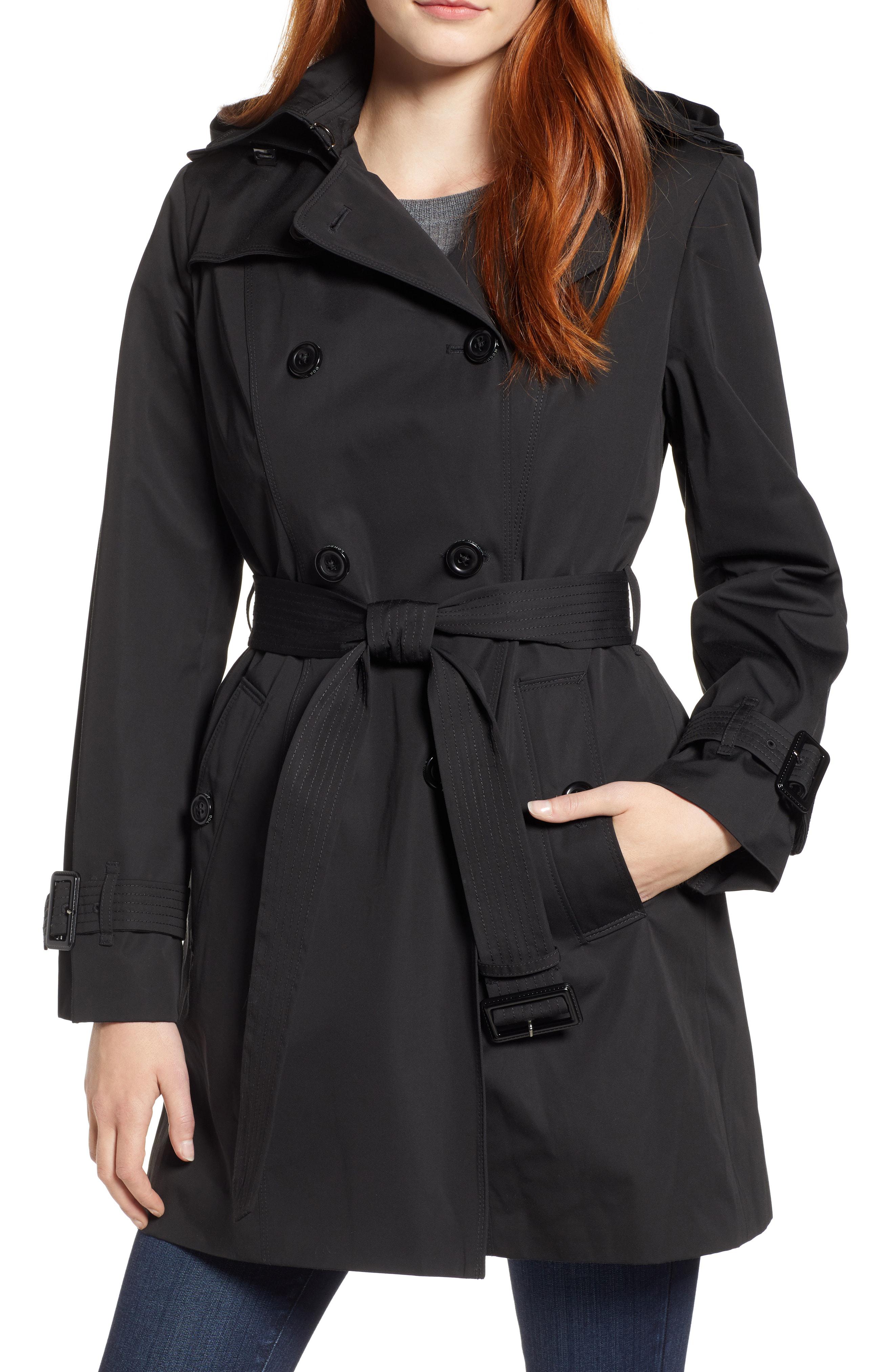 Lyst - London Fog Trench Coat With Detachable Liner & Hood in Black