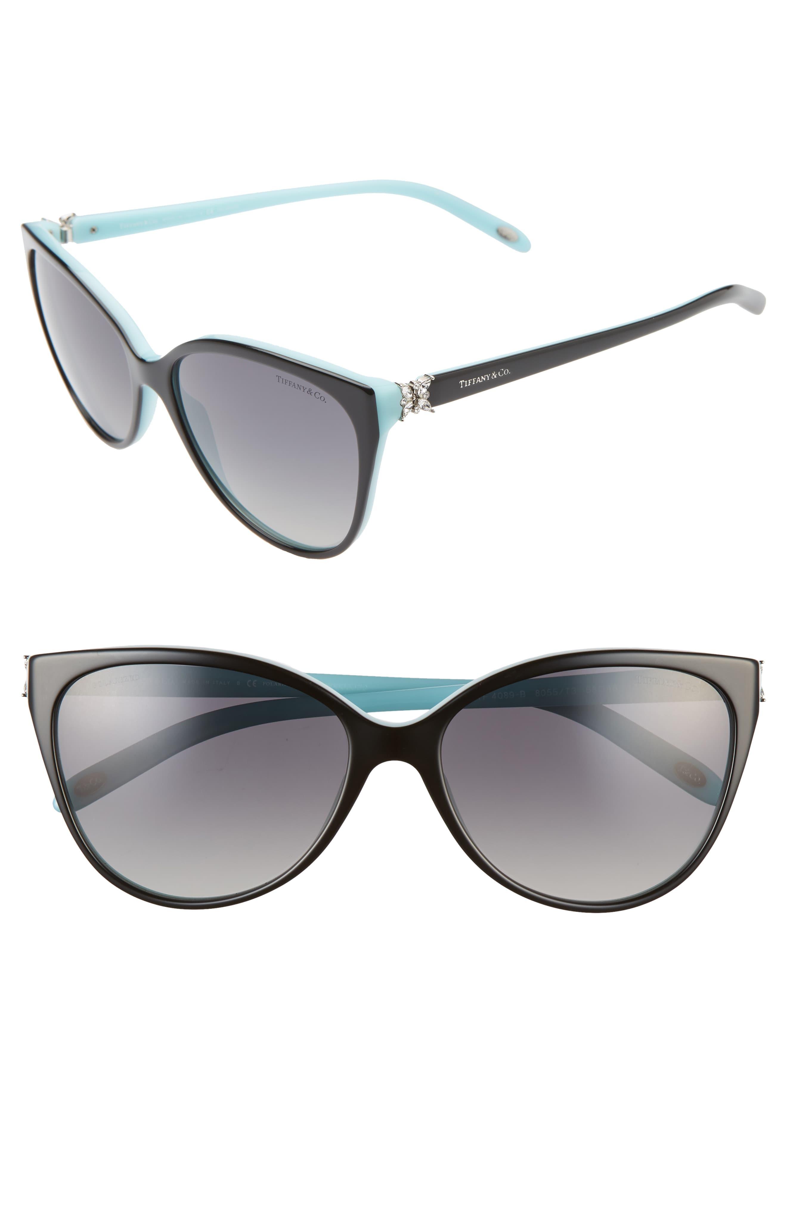 Tiffany & Co. 58mm Polarized Cat Eye Sunglasses in Black Lyst