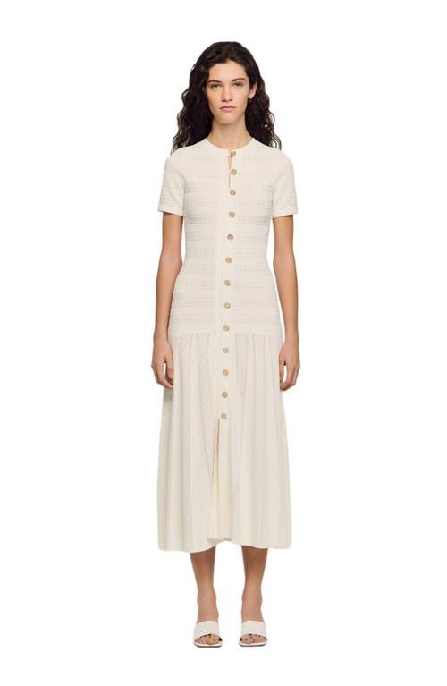 Sandro Knit Maxi Dress in White | Lyst