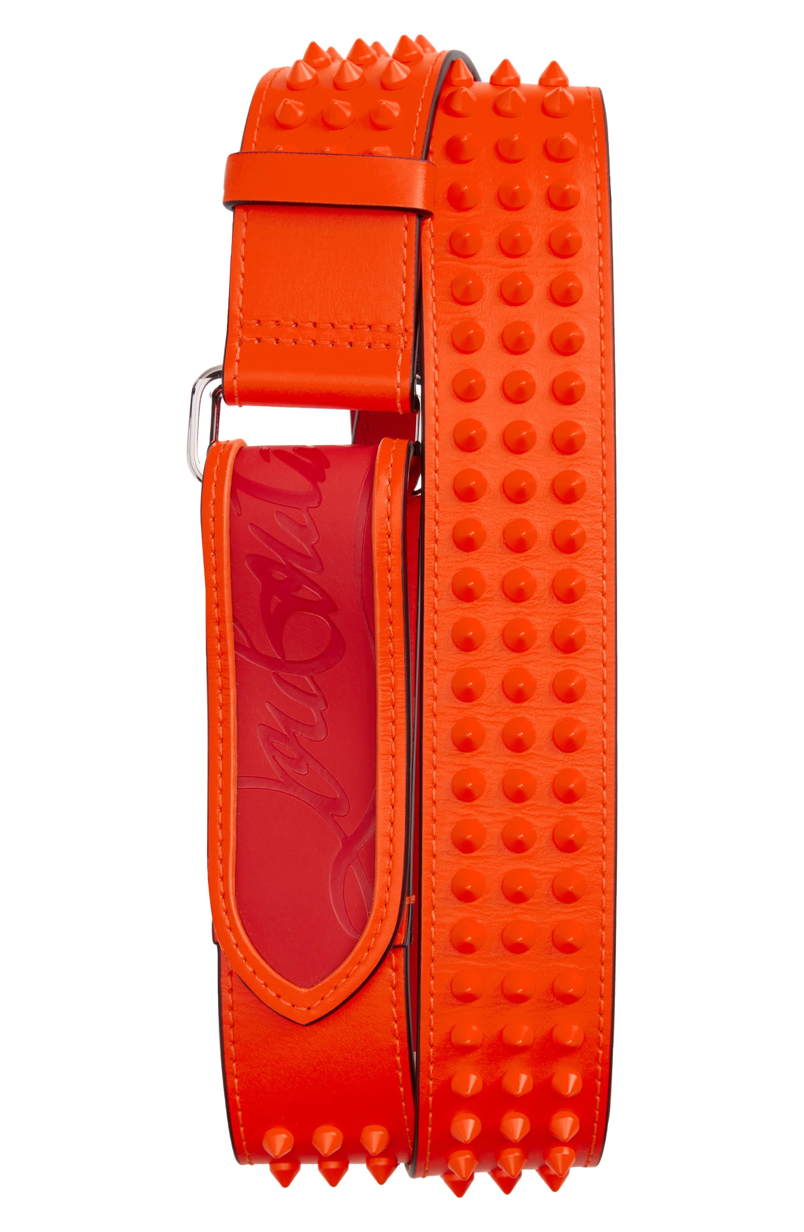 Christian Louboutin Men's Patent Leather Spike Loubi Belt