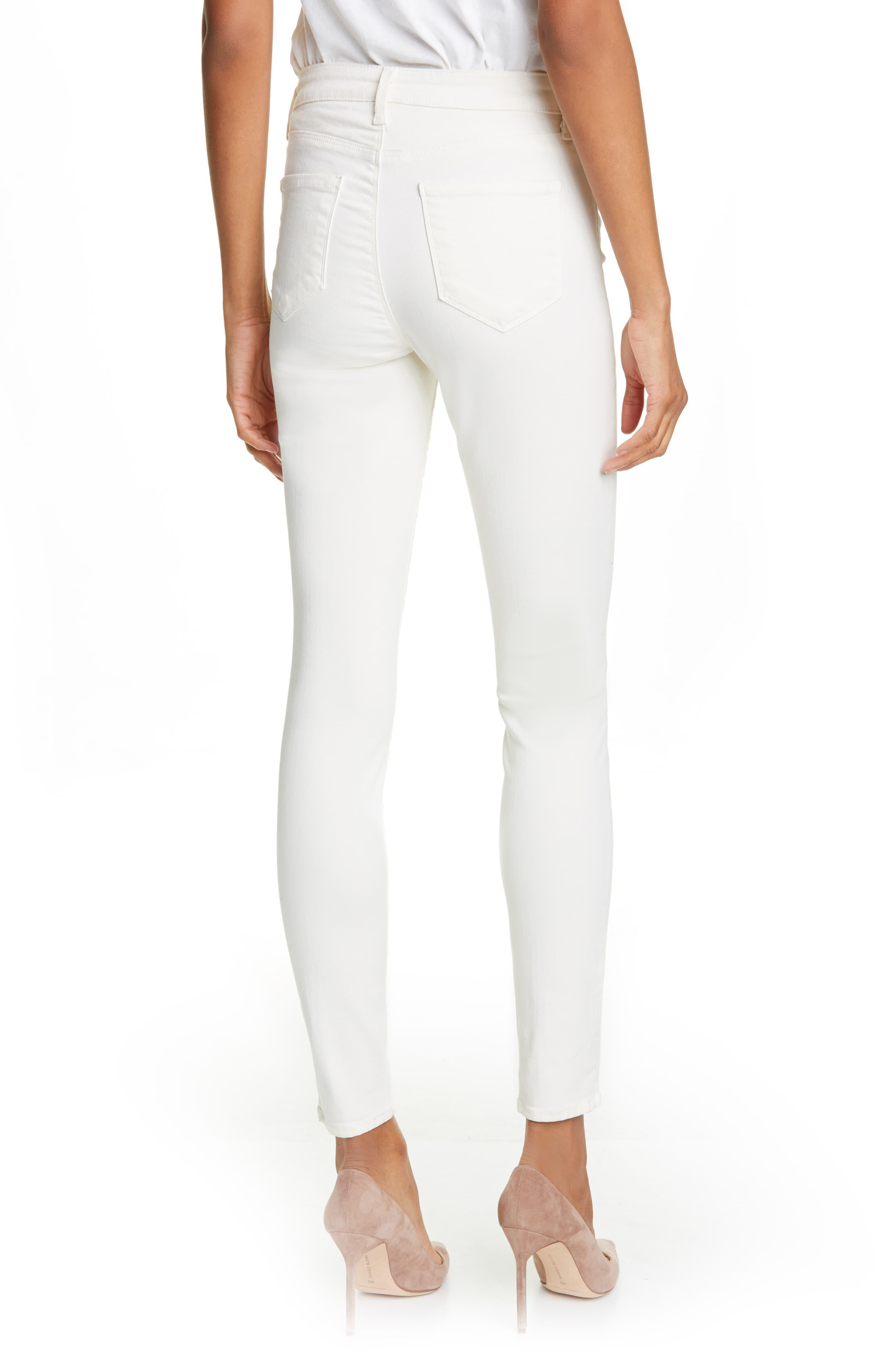 L'Agence Denim Marguerite High Waist Skinny Jeans in Vintage White