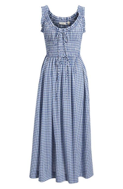 doen blue gingham dress Gap DEN 100% Linen Gingham Midi Dress