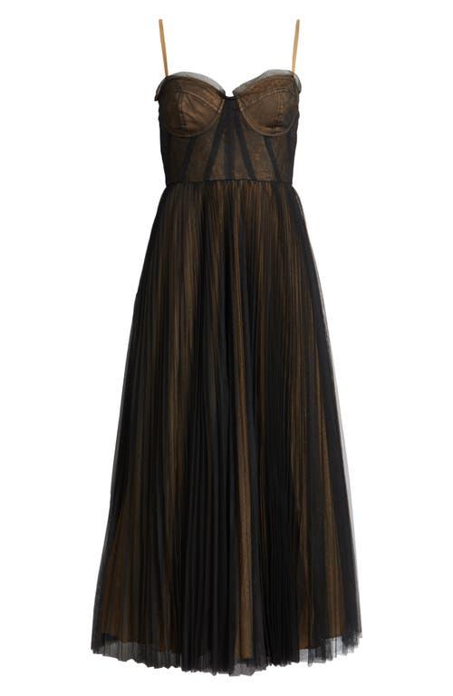 hutch corset pleated maxi dress Hutch Pleated Tulle,Corset Bodice,strapless Maxi Dress,sz 6, New