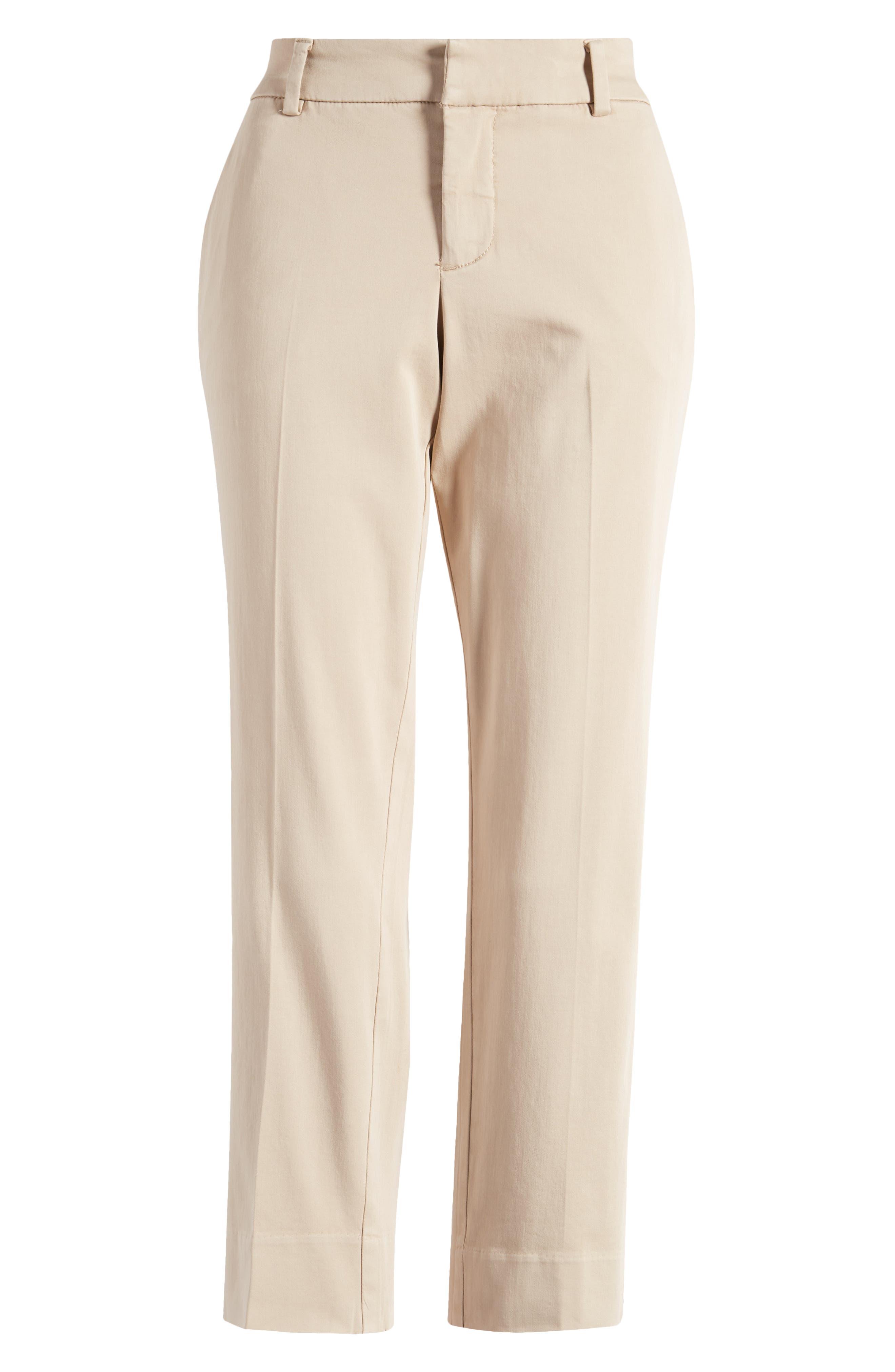 Spanx White Stretch Twill Cropped Wide Leg Pant