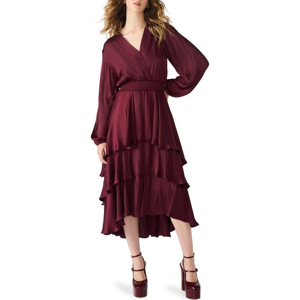 steve madden tiered midi dress Steve Madden Amira Tiered Cotton Midi Dress In Dahlia Purple