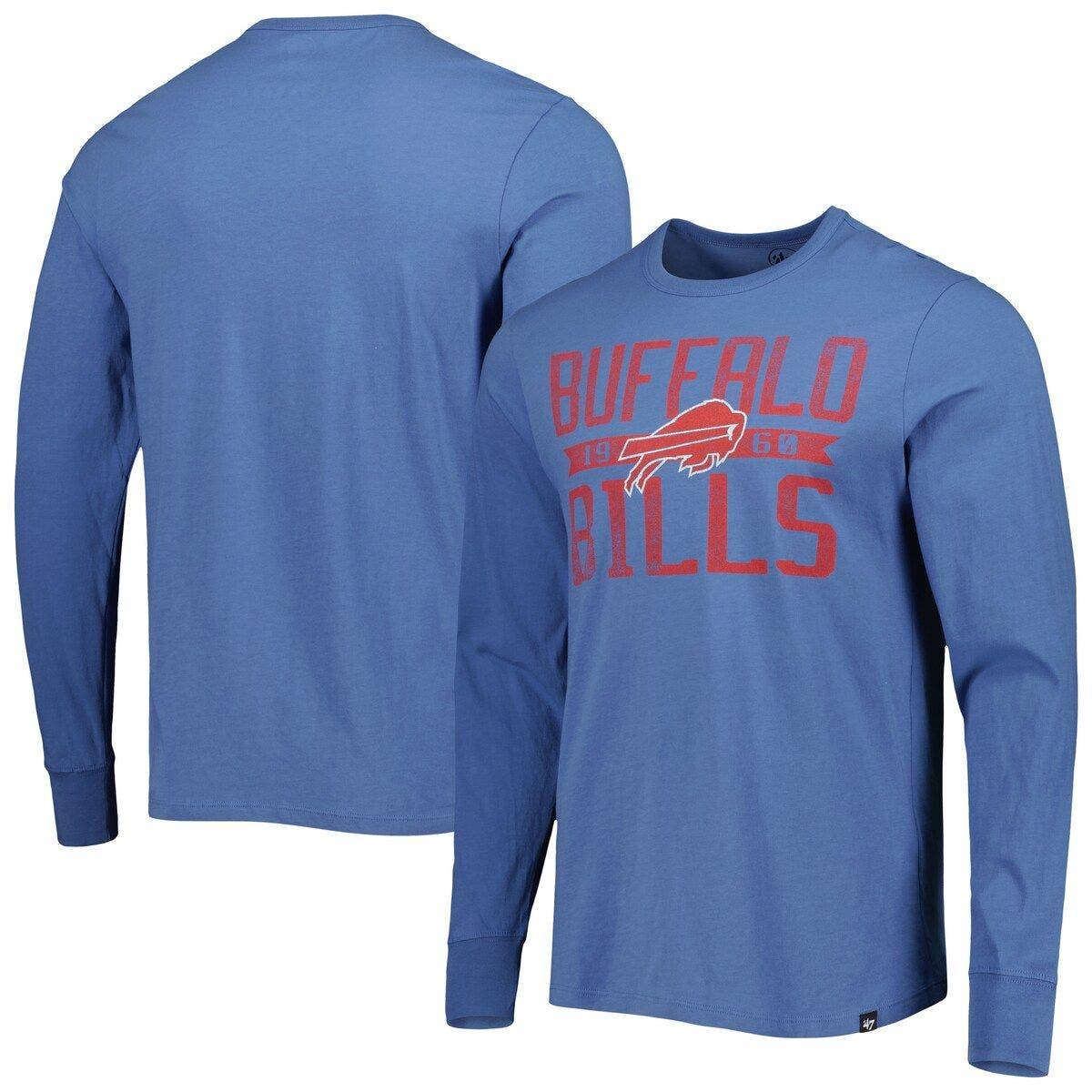 47 Men's Buffalo Bills Grey Franklin Long Sleeve Hooded T-Shirt