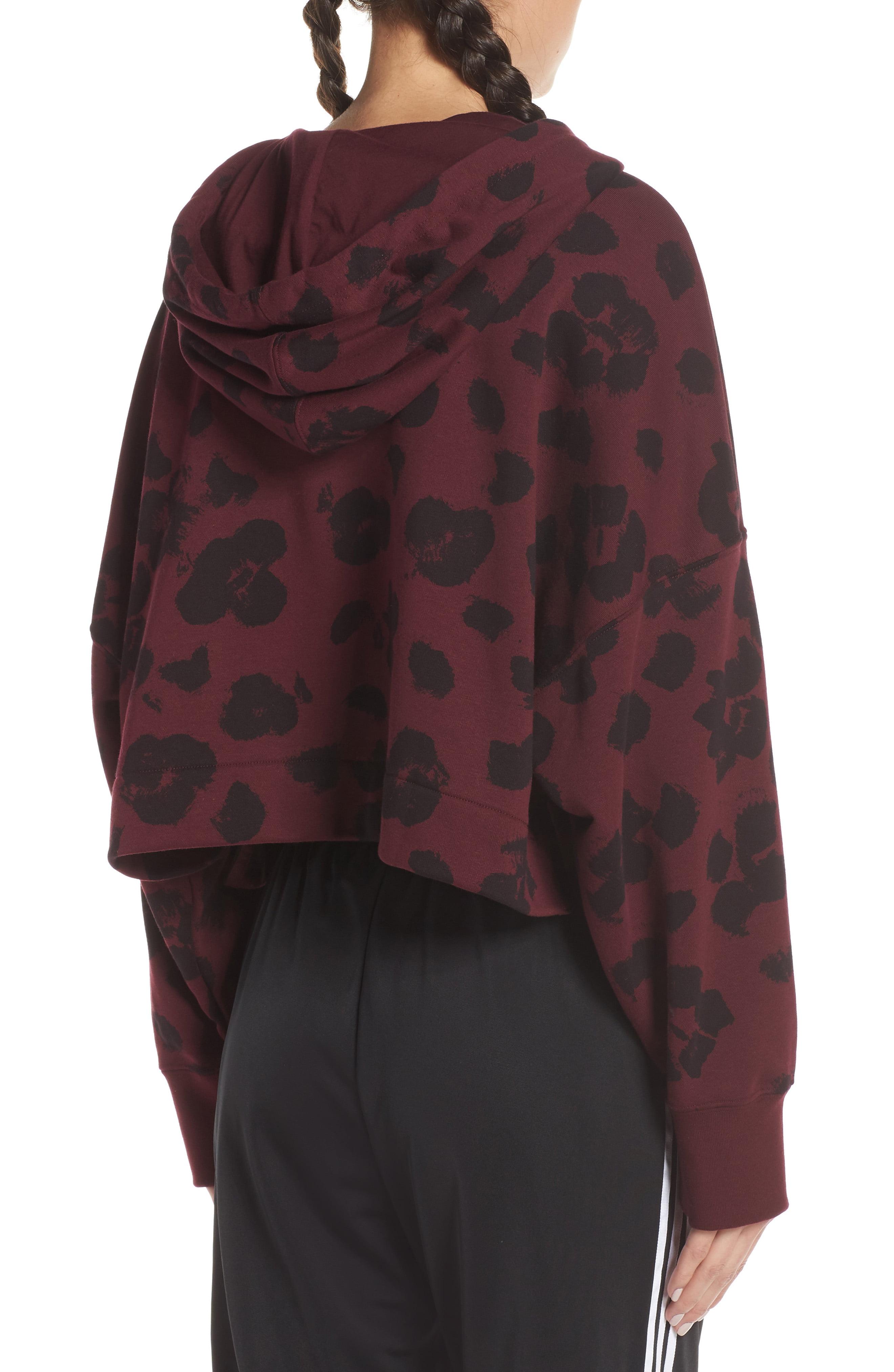 bellista allover print cropped hoodie