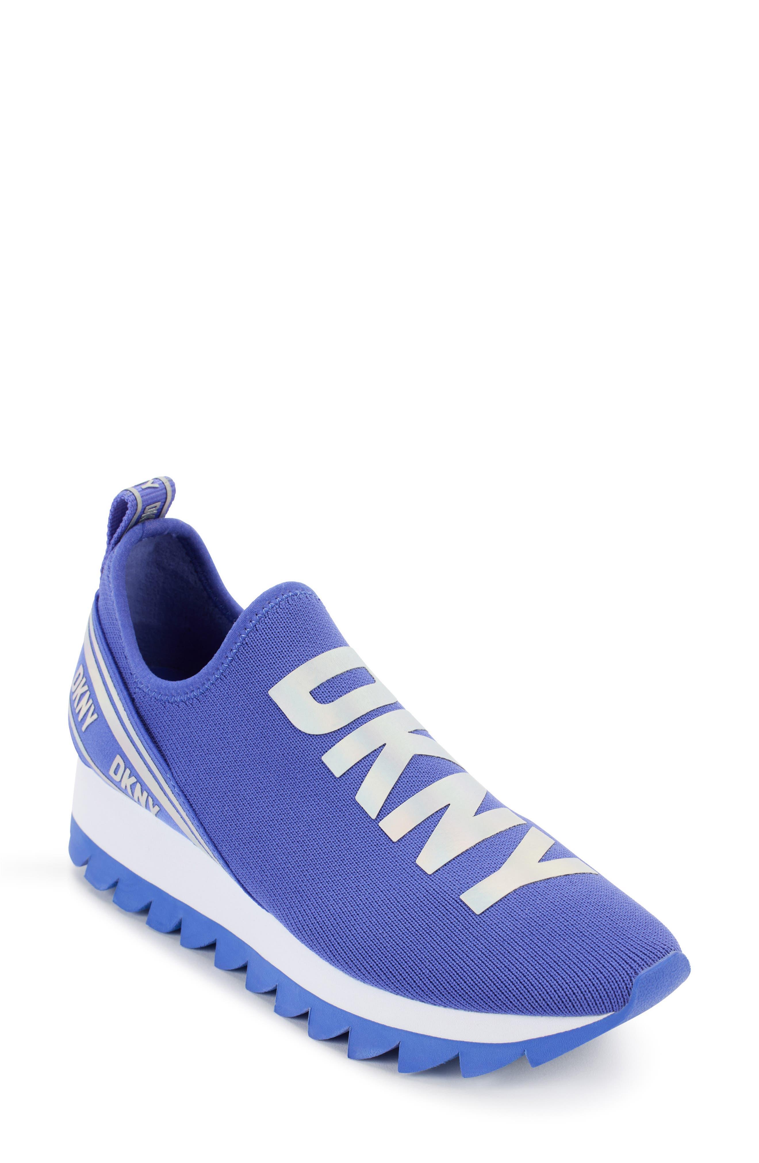 DKNY Abbi Knit Sneaker in Blue | Lyst
