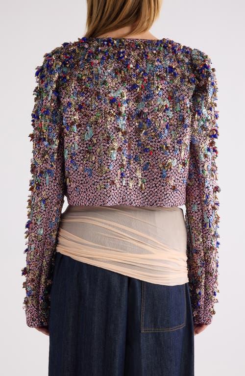 【DRIES VAN NOTEN】Sequined cropped ウール混ジャケット Dries Van Noten Bea Sequined Cropped Wool Jacket - Bergdorf