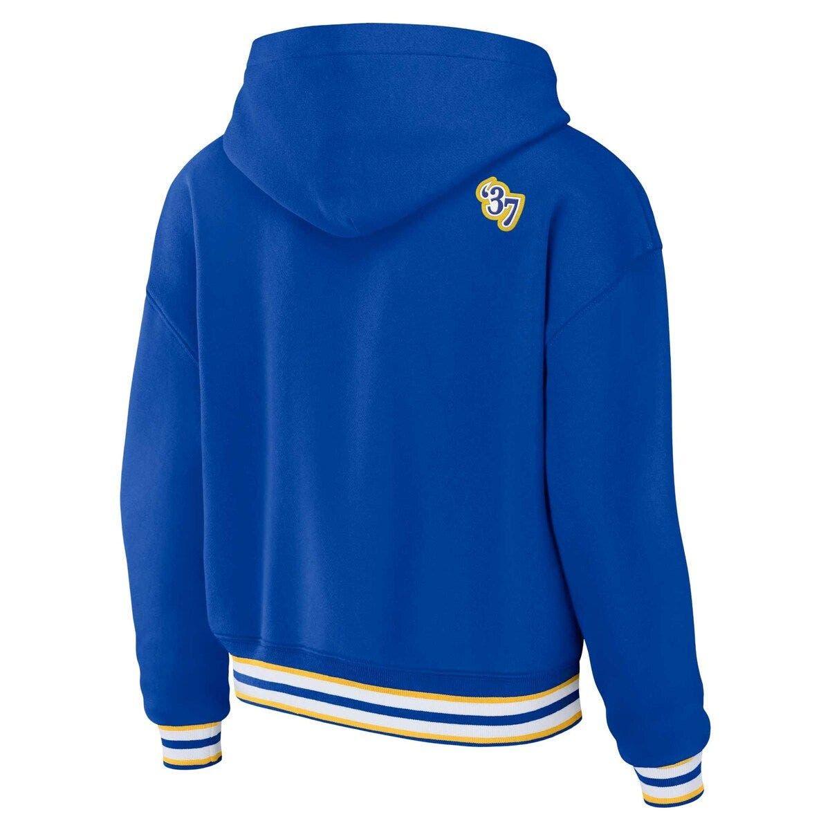 Women's Wear by Erin Andrews Royal/White Los Angeles Dodgers Plus Size Color Block Full-Zip Hoodie