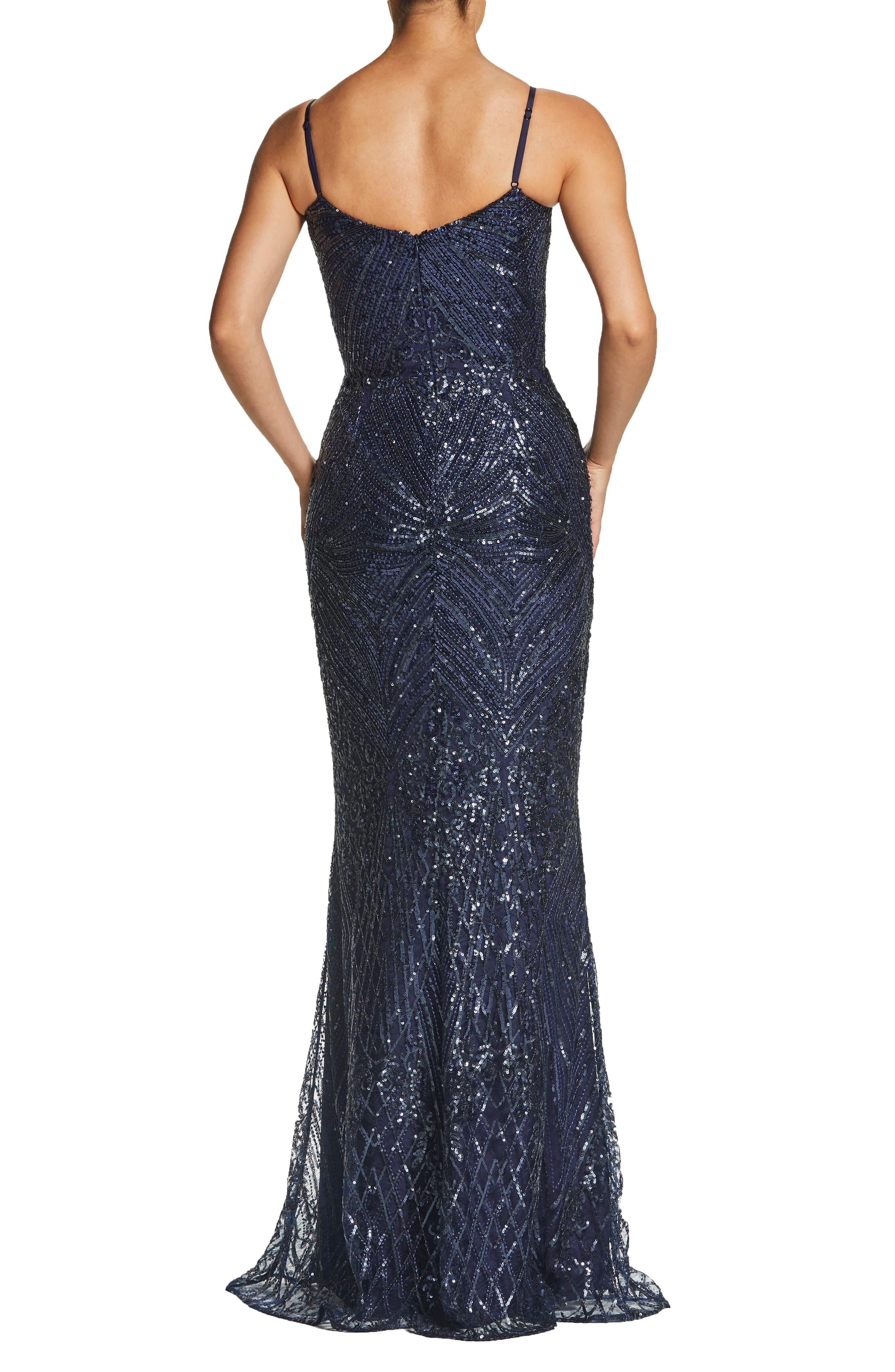 dress the population sequin gown