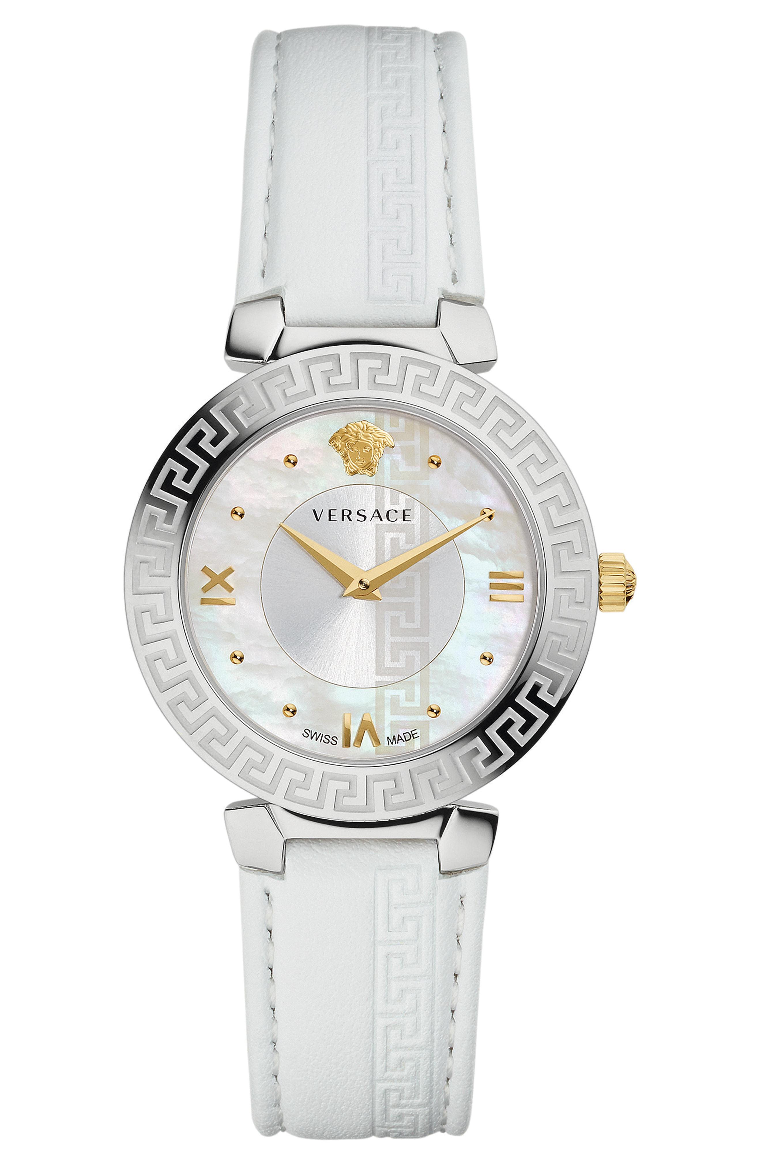Versace Leather Daphnis Watch in 