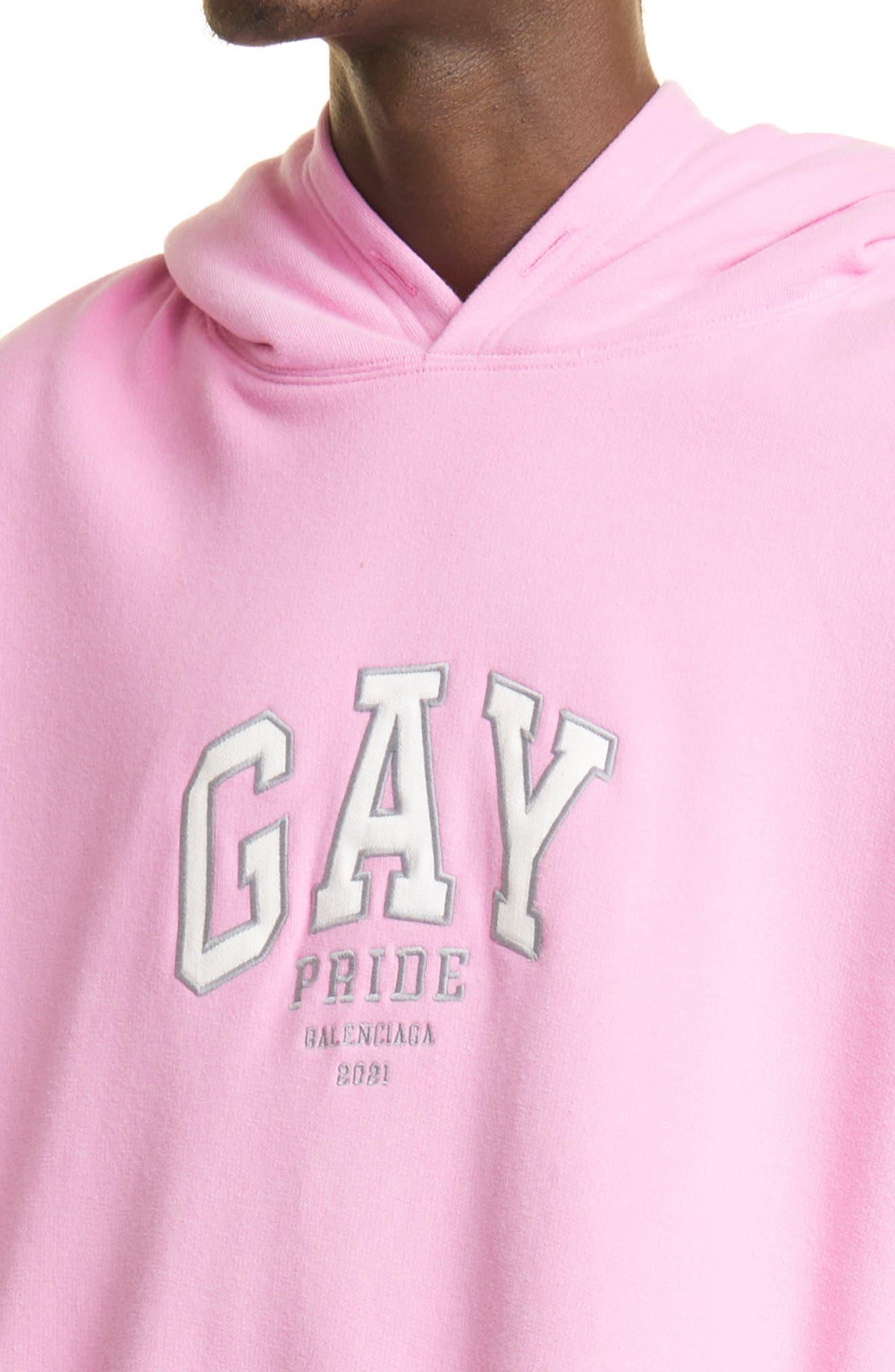 Balenciaga Gay Pride 2021 Oversize Hoodie in Pink for Men | Lyst