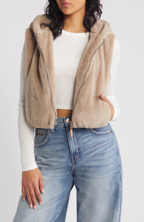 Thread Supply Mink Faux Fur Hooded Vest in Blue Lyst