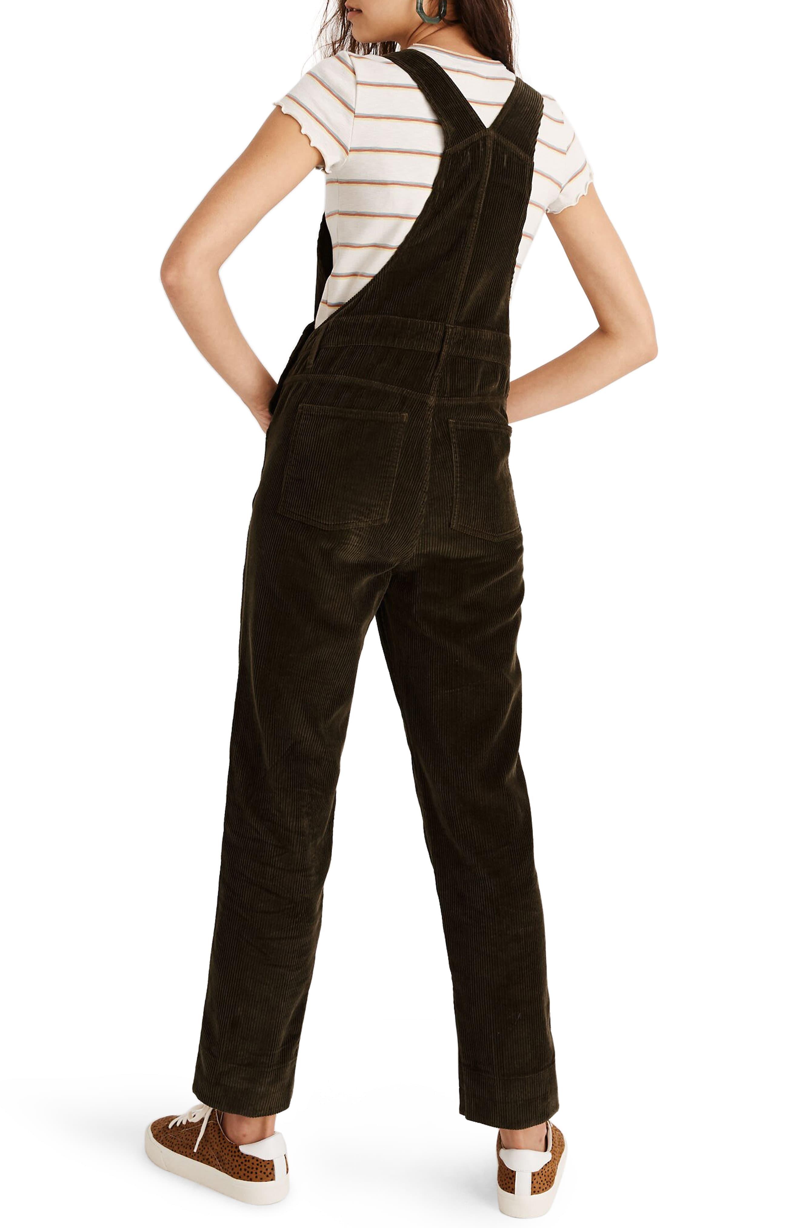 Madewell Corduroy Straight Leg Overalls in Black Lyst