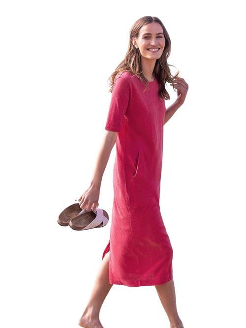 Celtic & Co. Linen Cotton Blend Button Back Dress in Red | Lyst