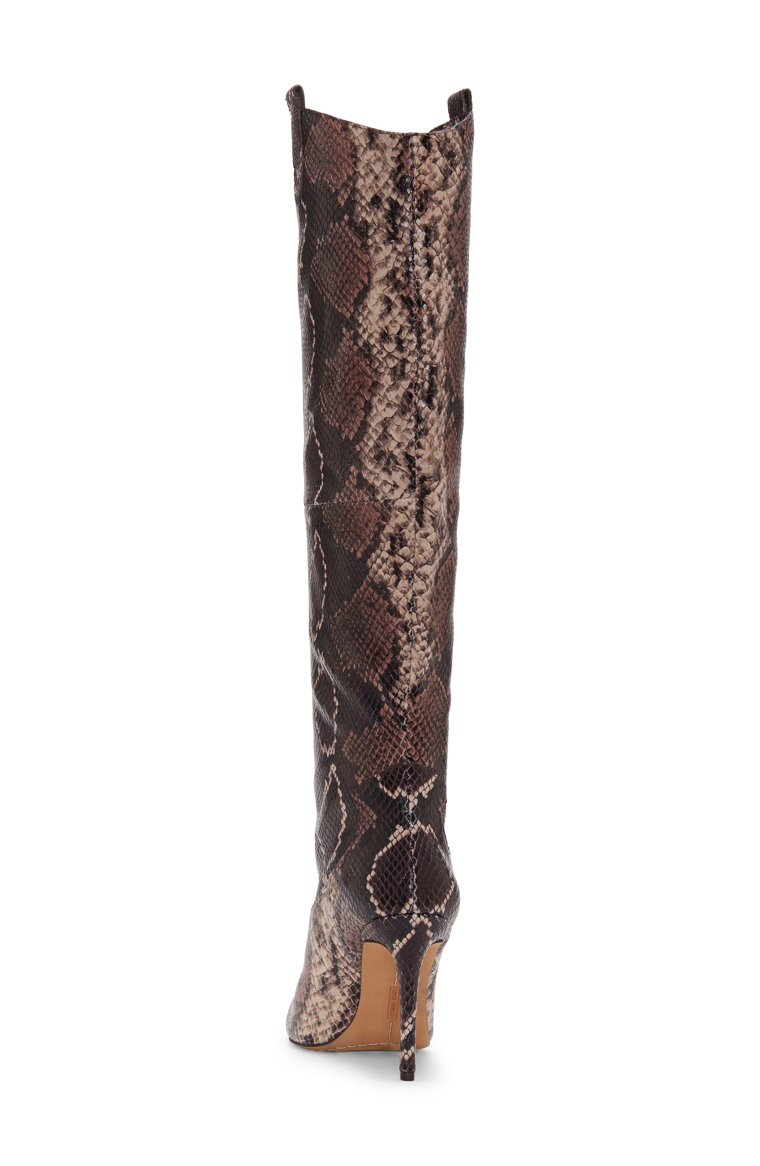 Vince Camuto Kervana Croc Embossed Knee High Boot in Brown - Lyst