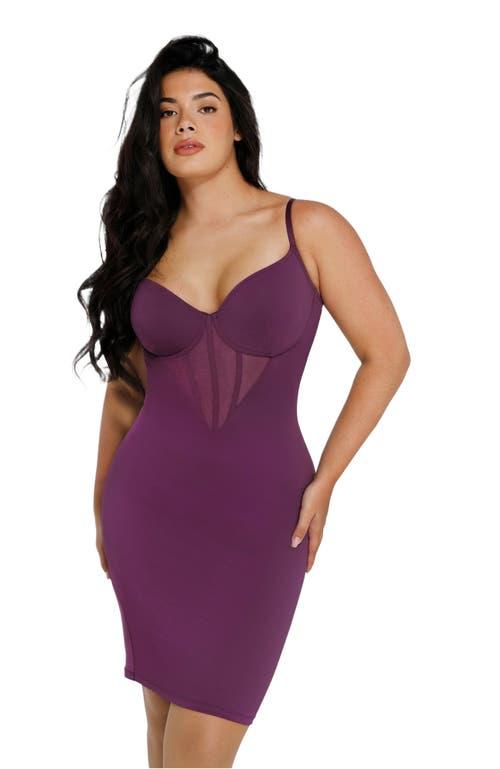 Popilush Shapewear Mesh Corset Panel Built-In Sculpting Midi Dress in Purple | Lyst Popilush Shapewear Mesh Corset Panel Built-In Sculpting Midi Dress in Purple | Lyst