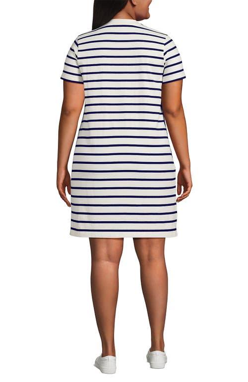 lands end t shirt dress Midi Short Sleeve Tie Waist Stretch Black XL/P This elegant knee Women's Cotton Jersey Crew Neck