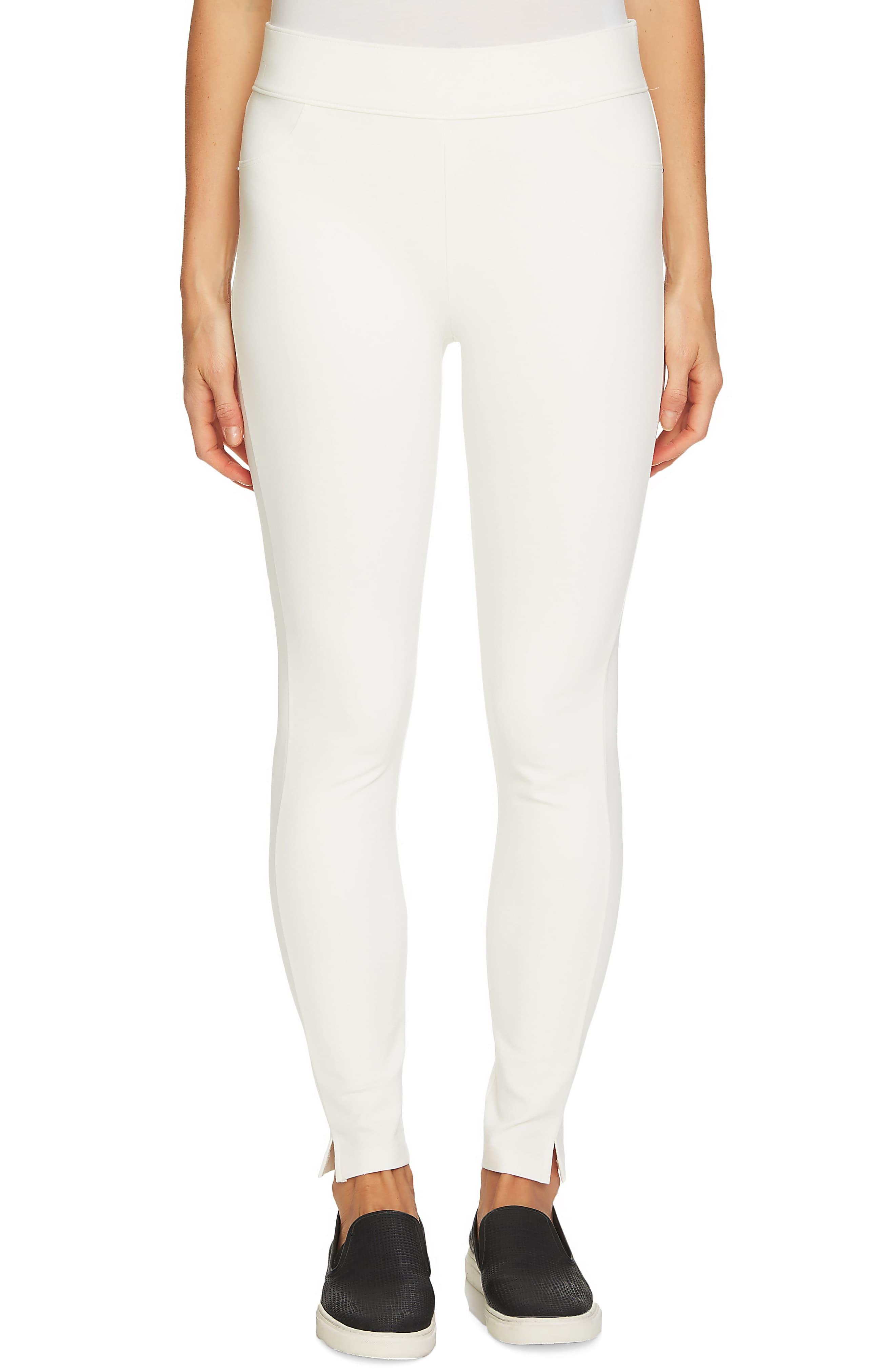 white ponte pants leggings
