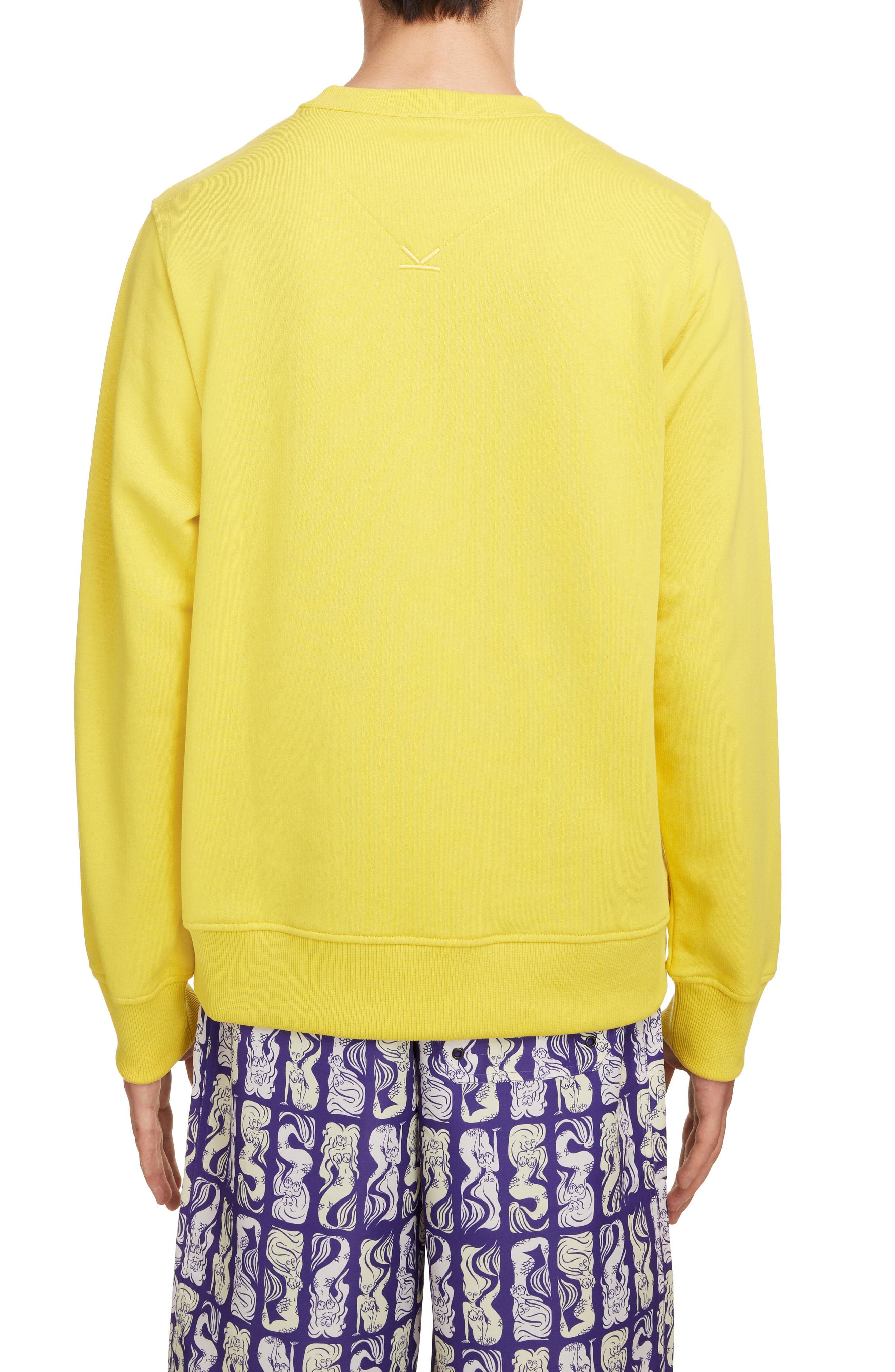 KENZO Cotton Paris Crewneck Sweatshirt in Lemon (Yellow) for Men - Lyst