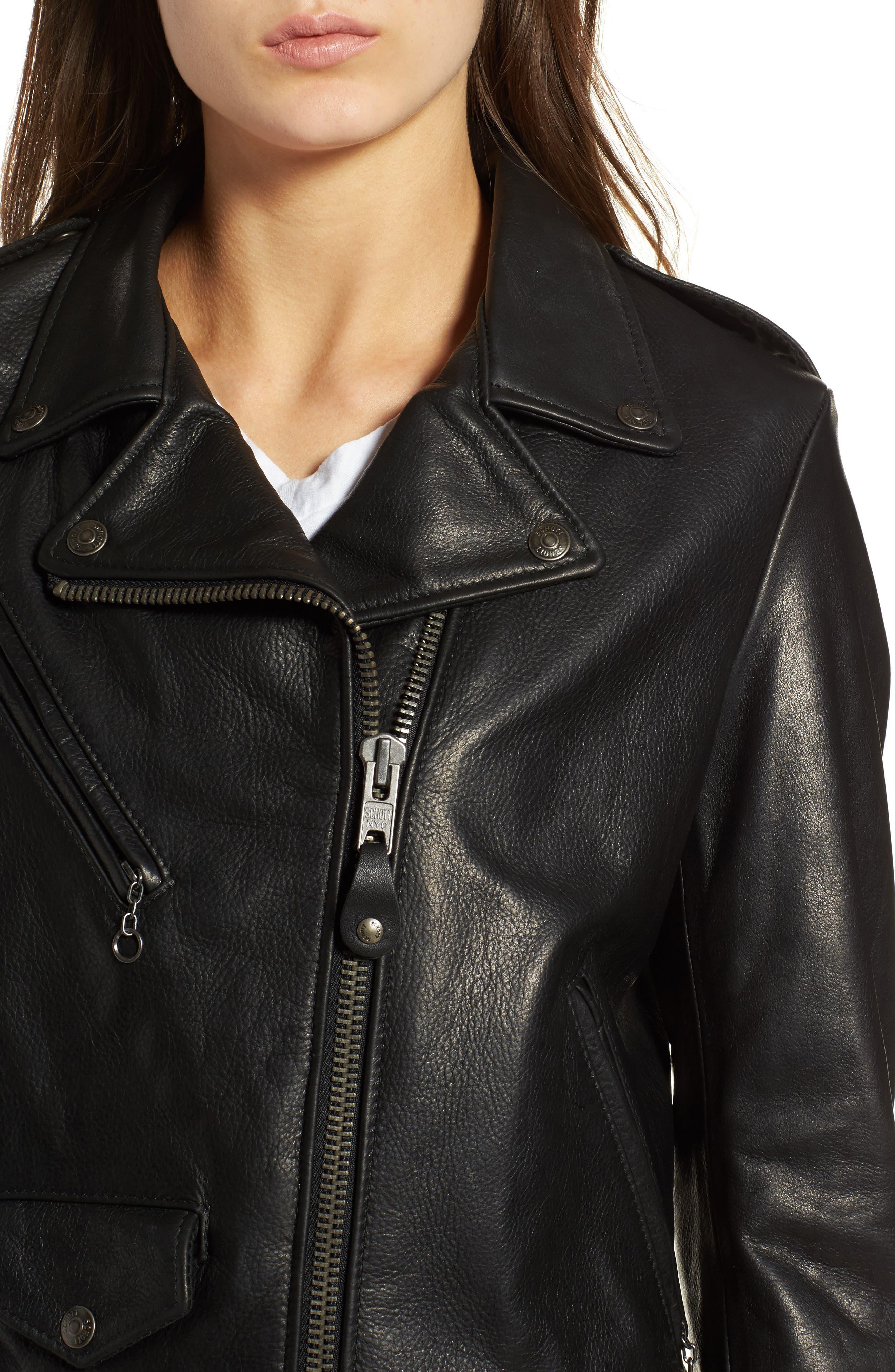 Schott Nyc Lightweight Leather Jacket in Black | Lyst