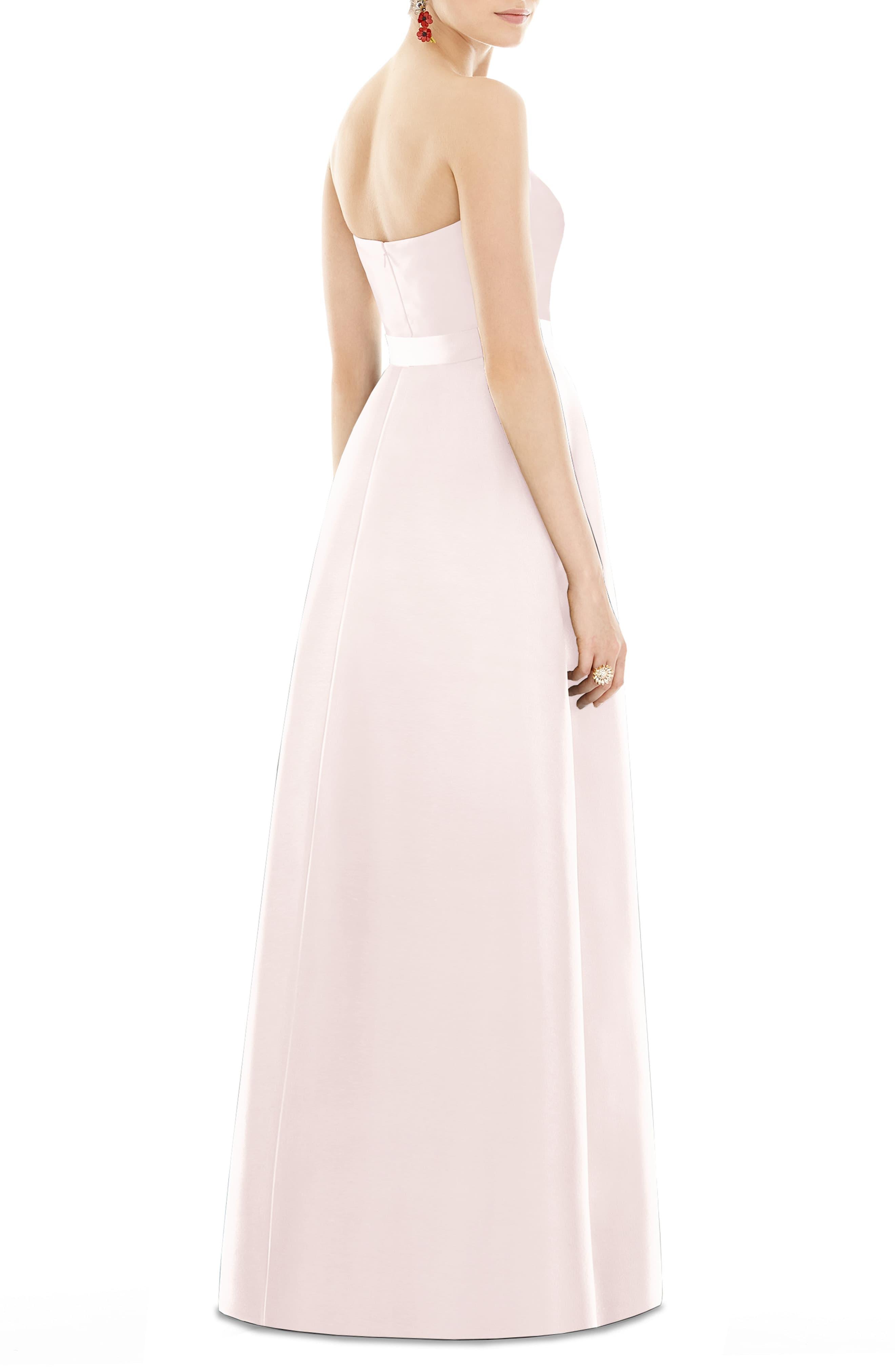 alfred sung satin a line gown