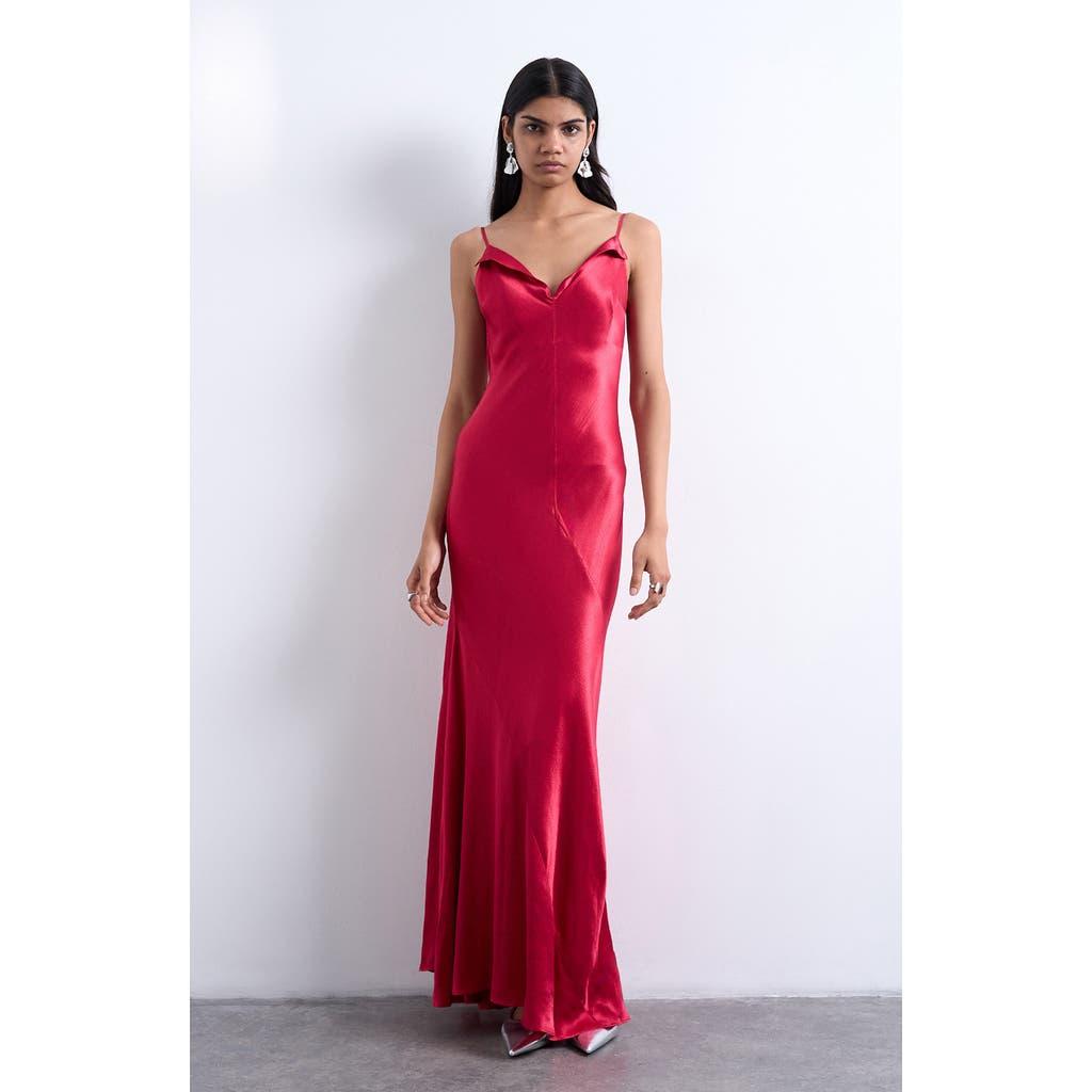 topshop paradise plunge maxi dress Topshop deep plunge satin maxi dress in green