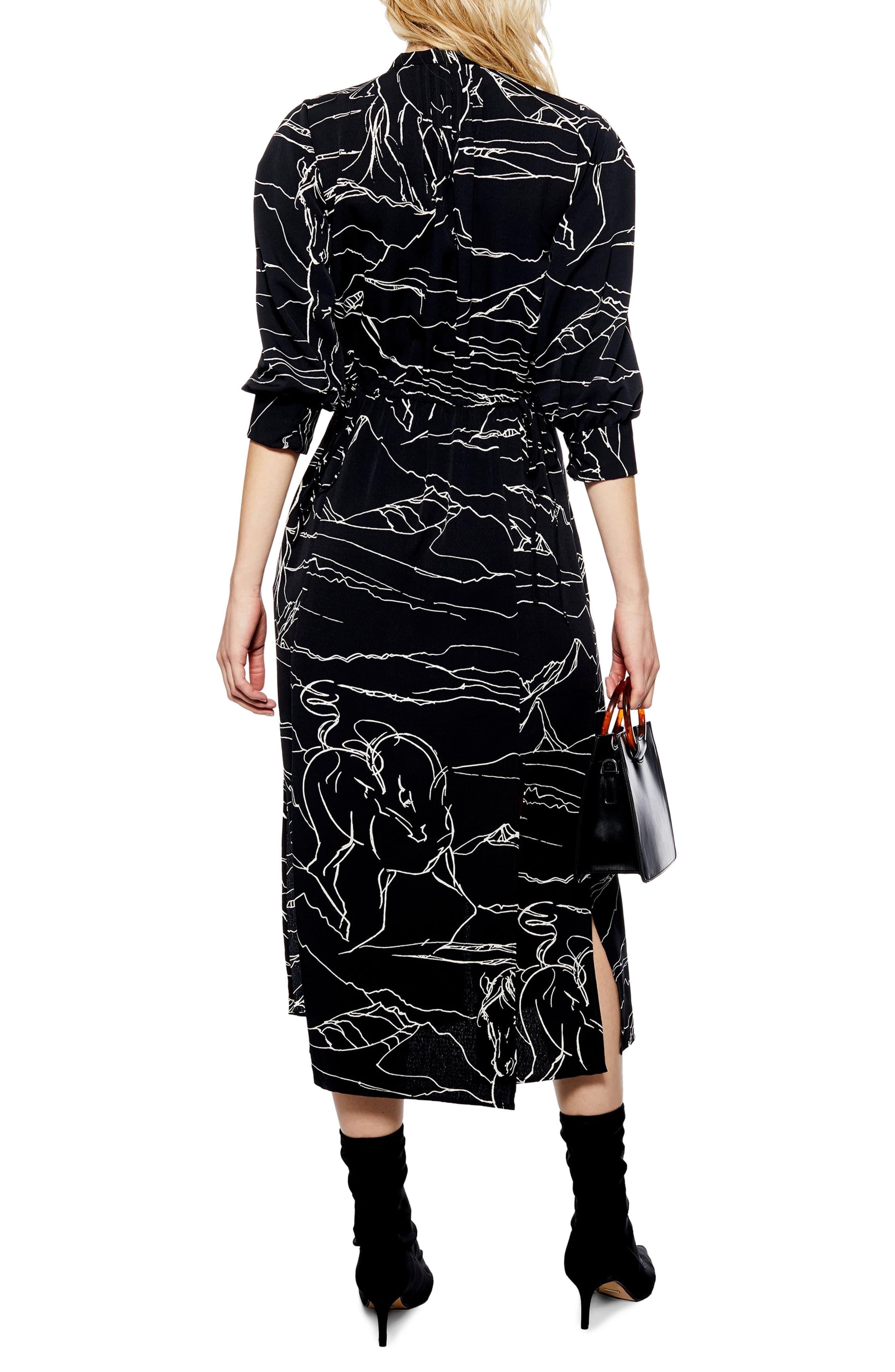 horse print midi dress
