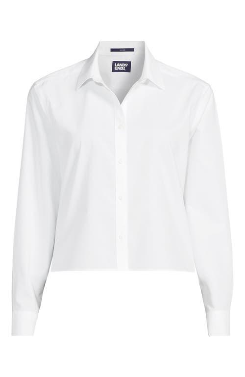 売れ筋商品|||ランズエンド カットソー トップス レディース Women's No Iron Boxy Cropped Shirt White Women's No Iron Boxy Cropped Shirt | Lands' End