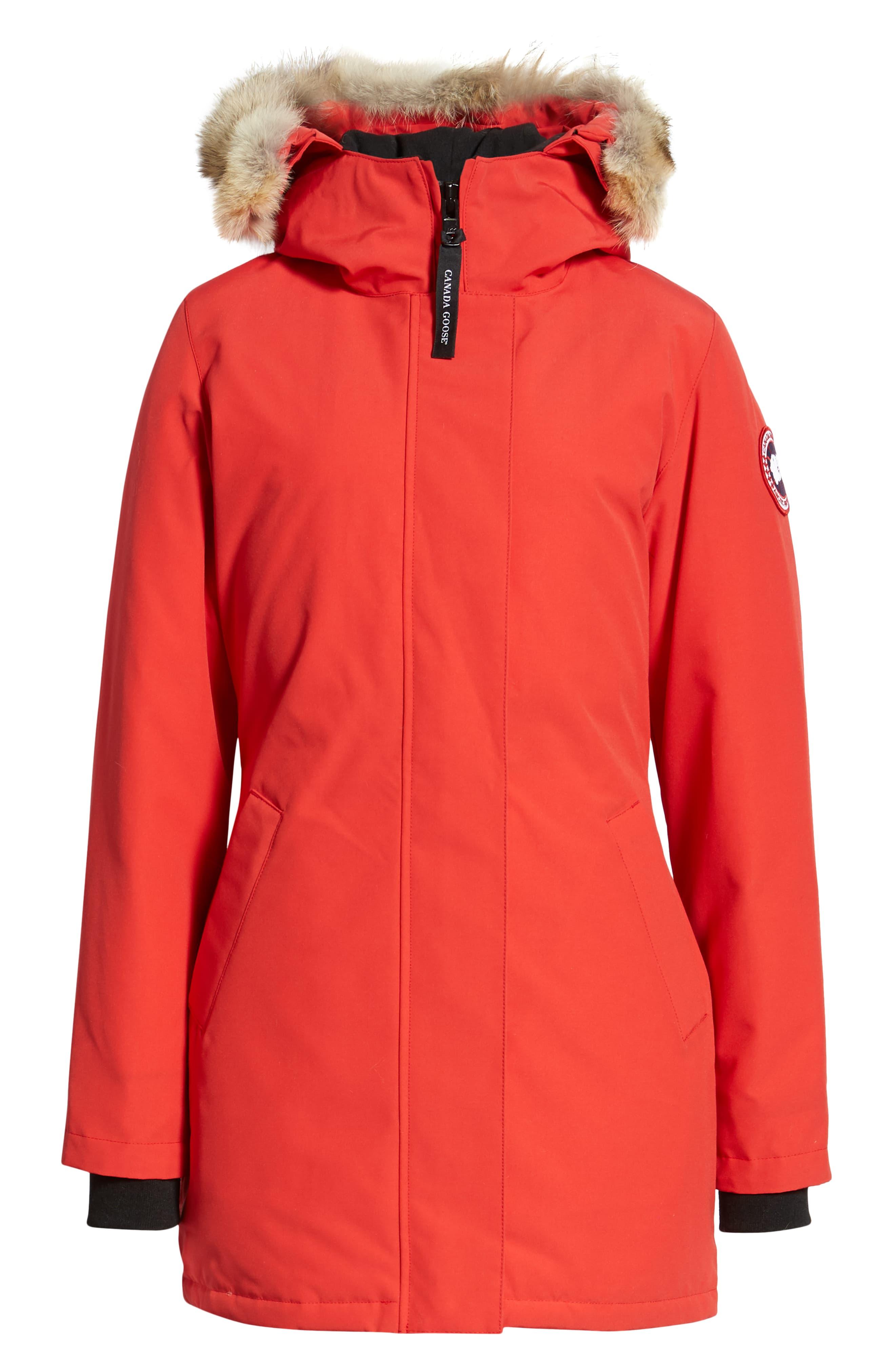 Canada Goose Victoria Down Parka With Genuine Coyote Fur Trim in White