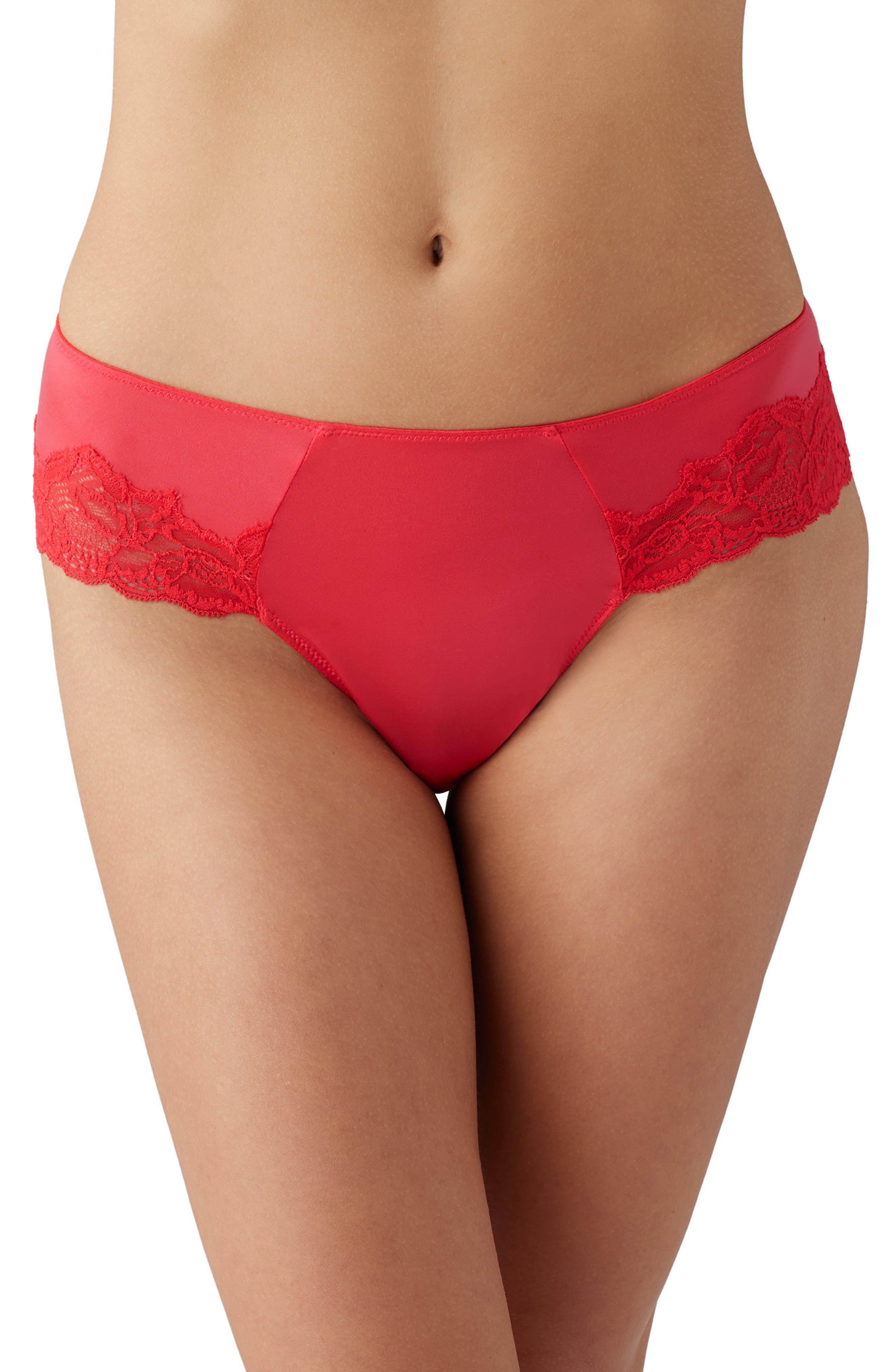 B.tempt'd Always Composed Lace High Leg Panties in Red Lyst