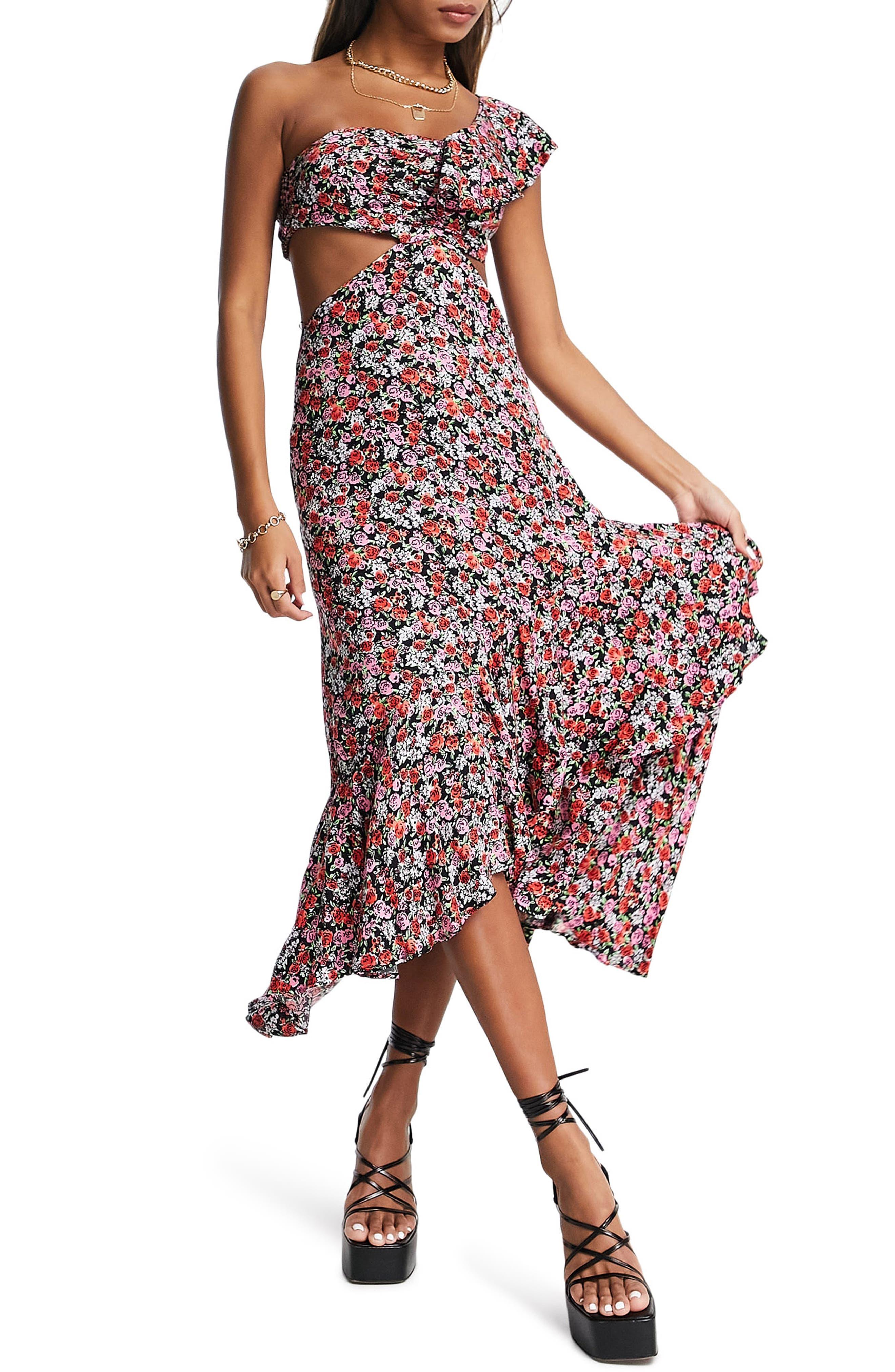 Topshop red long clearance dress