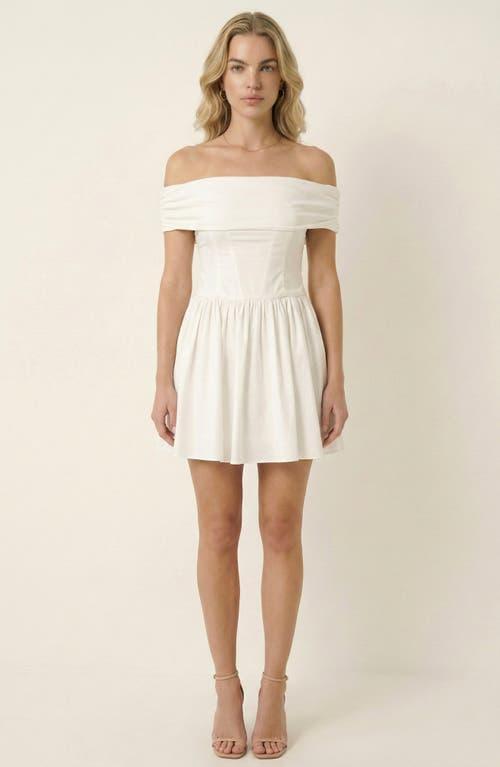white flowy off the shoulder dress Odella Dress: Smocked Maxi in Off Extra Large | Women's Online Boutique | Boho Chic Style and a soft sheer skirt with high Boho Off White Flowy Dress