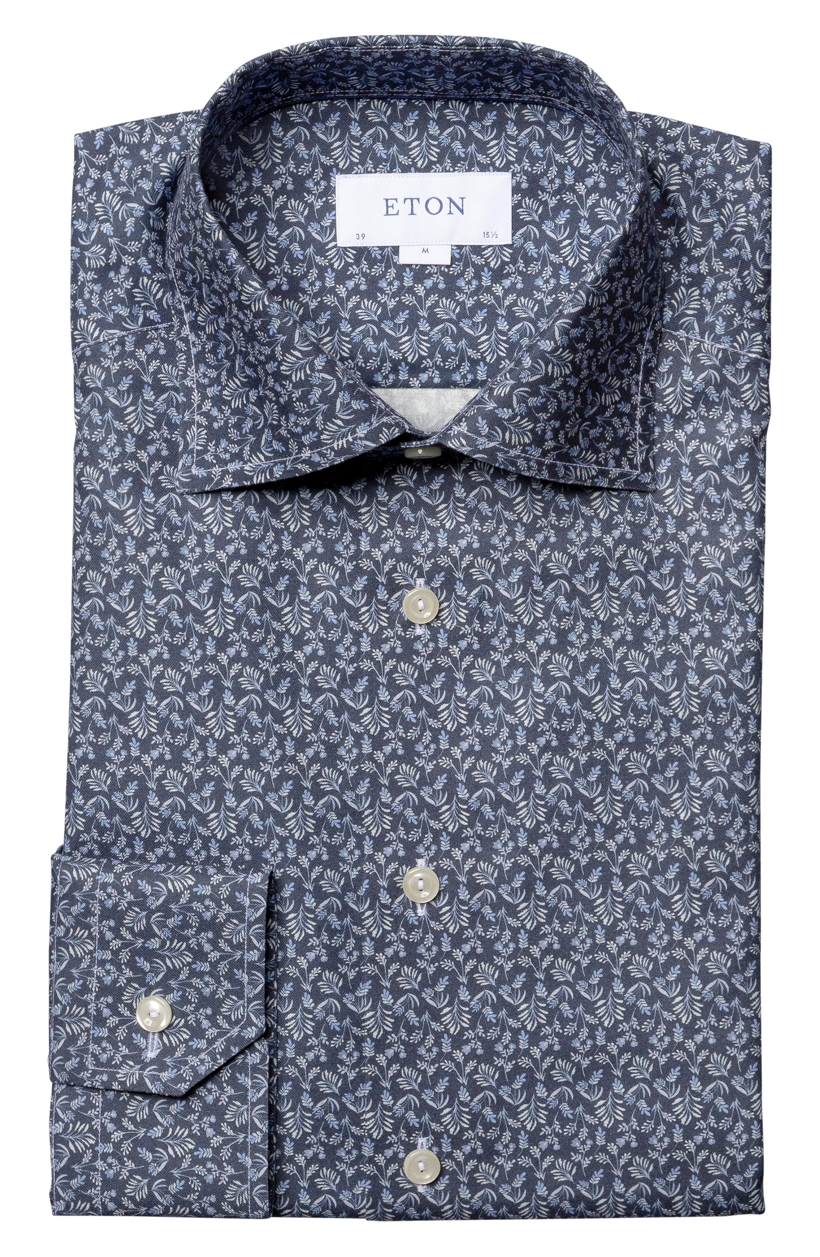 slim fit floral dress shirt