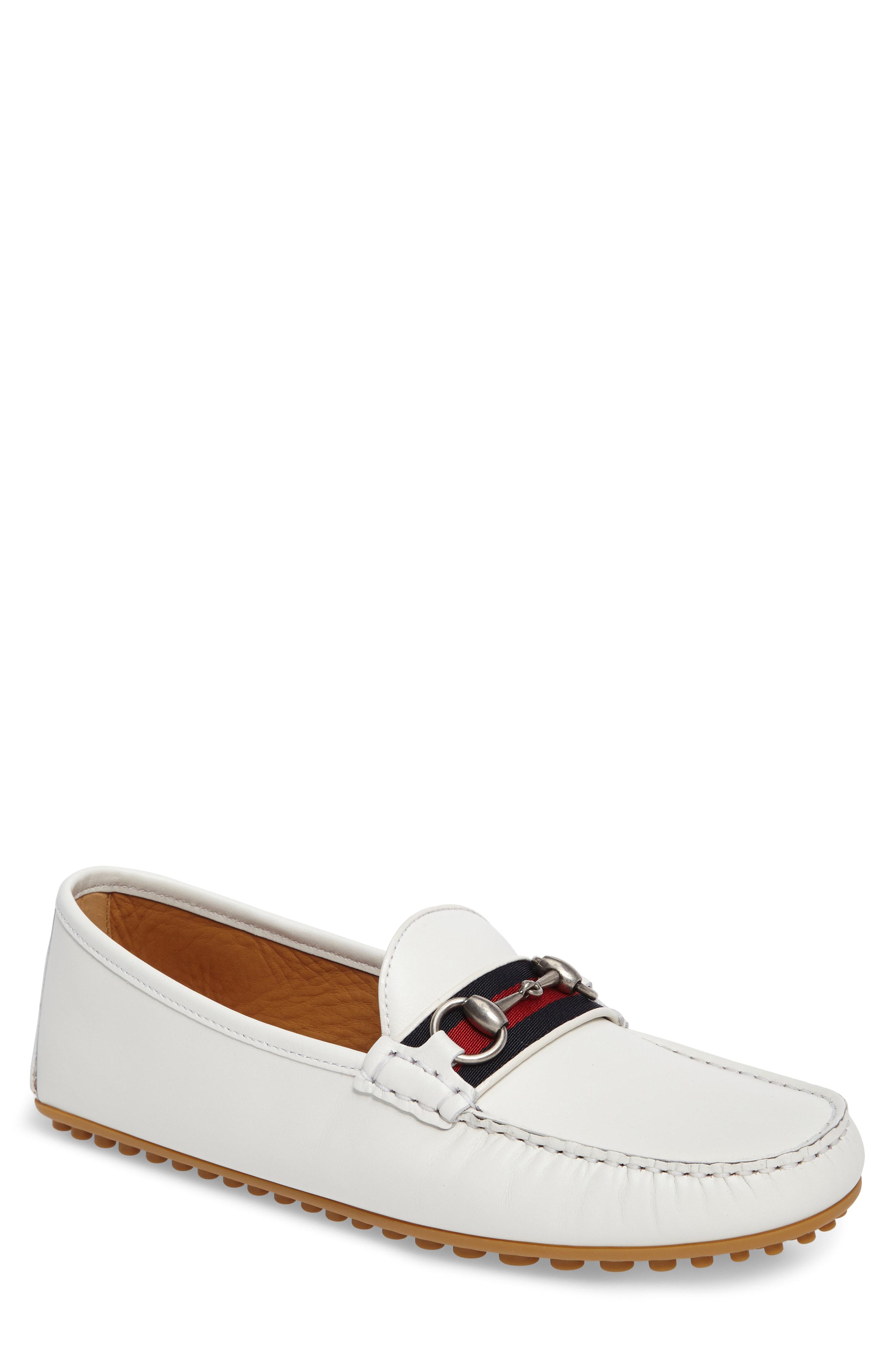 leather driver with web gucci