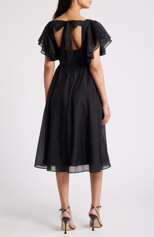Chelsea28 Ruffle Sleeve Open Back Dress in Black Lyst