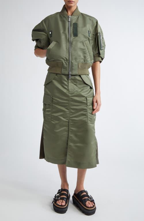 Sacai Short Sleeve Nylon Twill Bomber Jacket in Green | Lyst Sacai Short Sleeve Nylon Twill Bomber Jacket in Green | Lyst