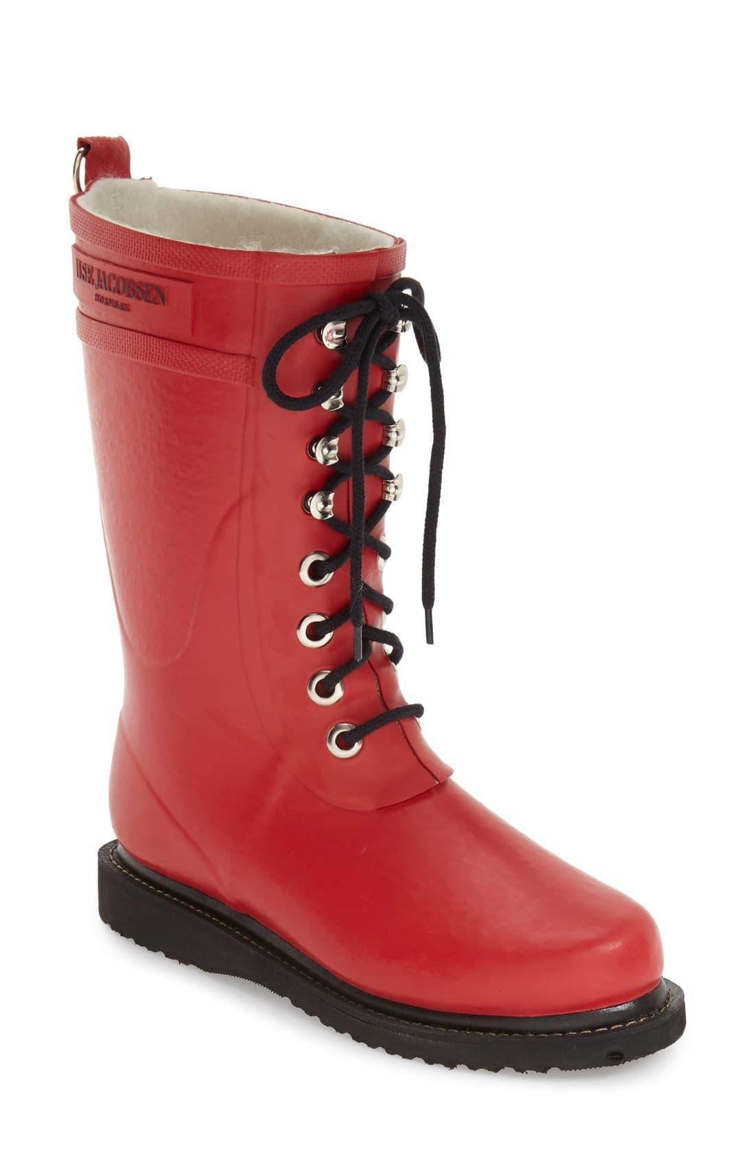 Ilse Jacobsen Rubber Waterproof Boot in Deep Red (Red) Lyst