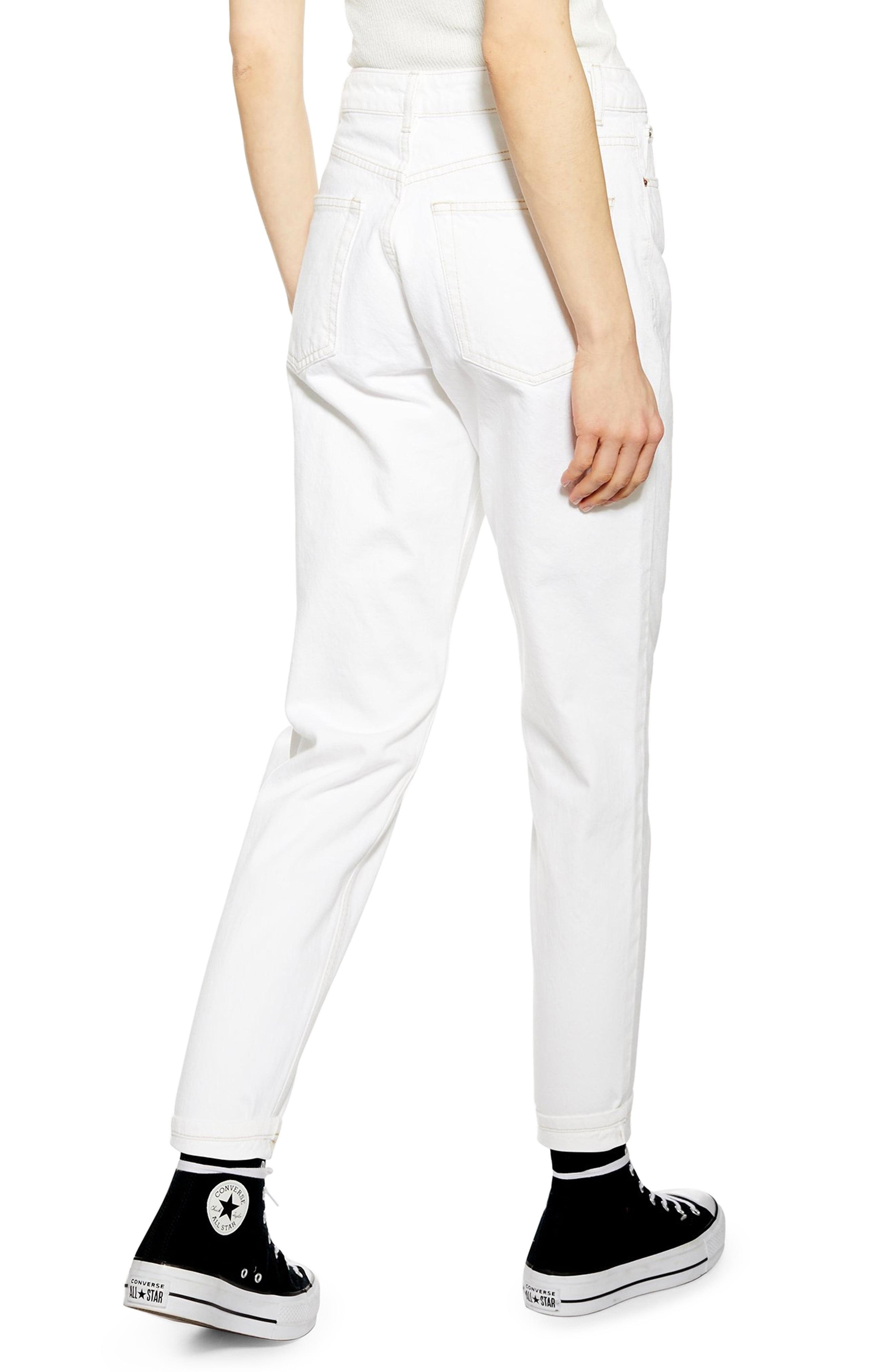 topshop white mom jeans