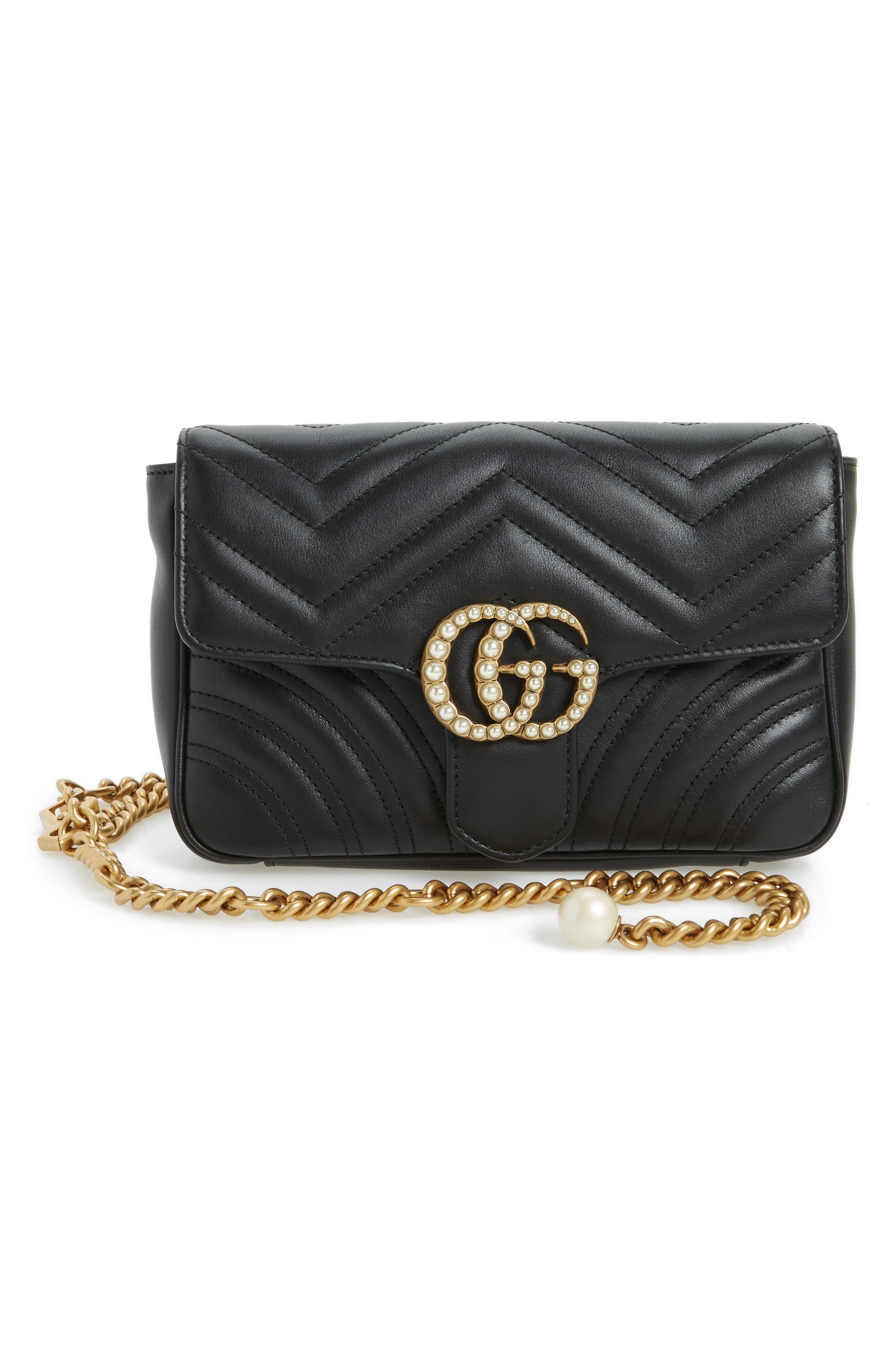 Gucci Marmont 2.0 Imitation Pearl Logo Quilted Leather Belt Bag in ...