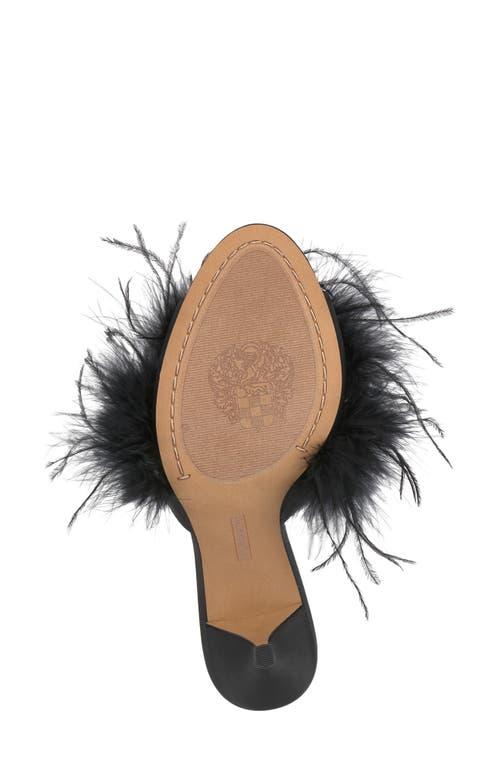 Vince Camuto Paelly Faux Feather Slide Sandal in Black | Lyst Vince Camuto Paelly Faux Feather Slide Sandal in Black | Lyst