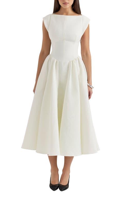 House Of Cb Debutante Backless Midi Dress in White | Lyst