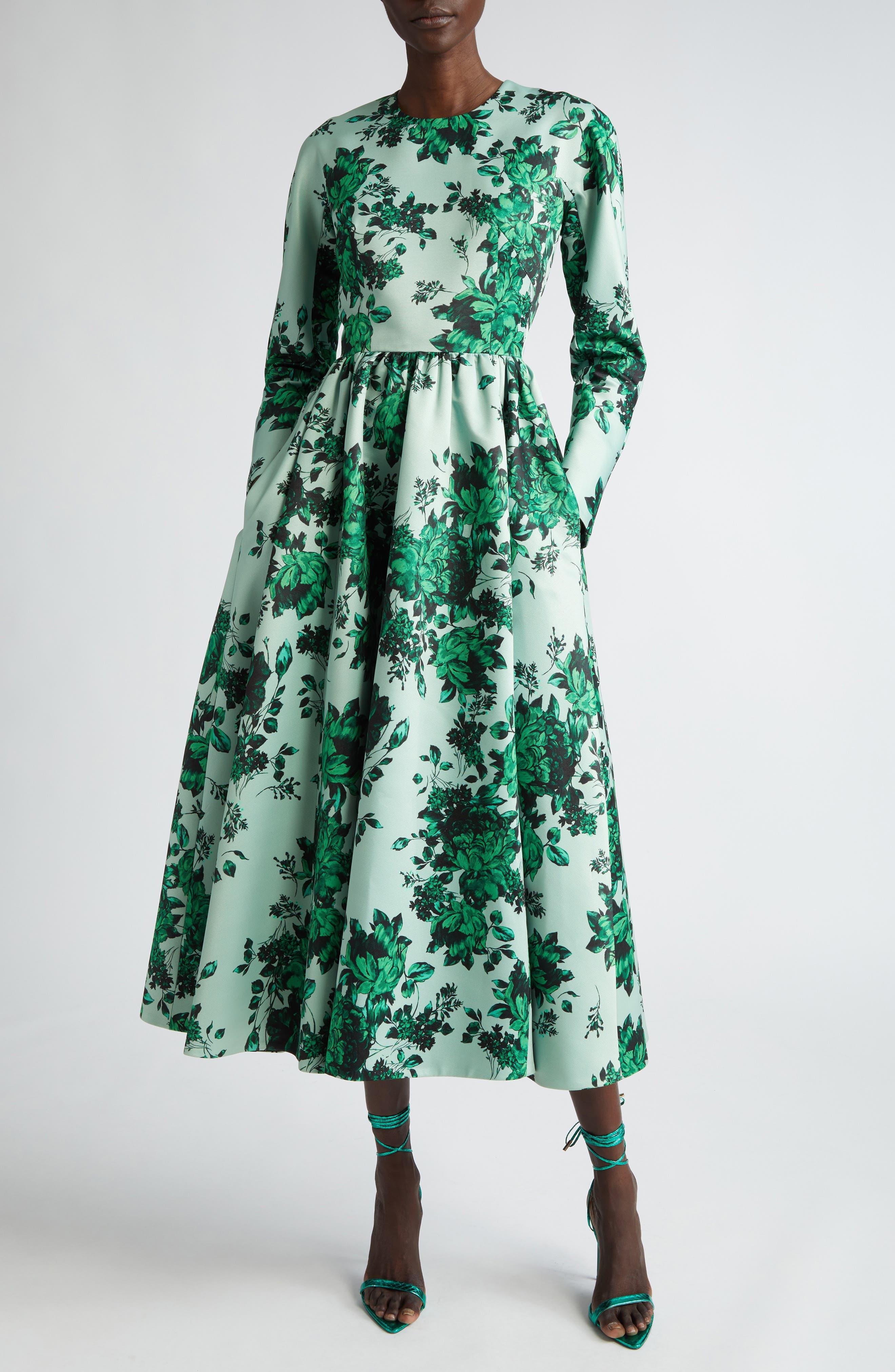 Long sleeve taffeta dress sales