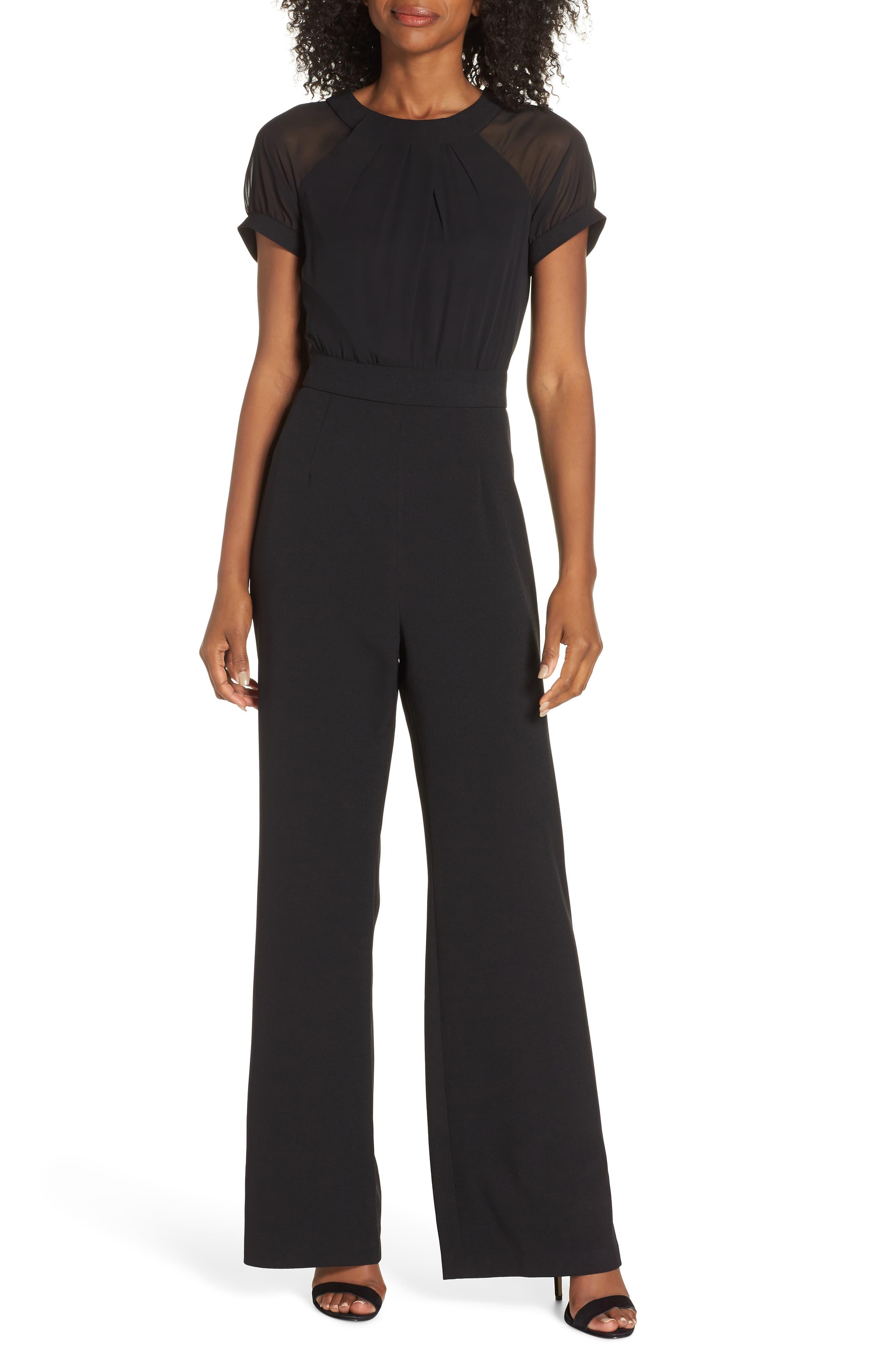 Vince Camuto Crepe Jumpsuit in Black Save 78 Lyst