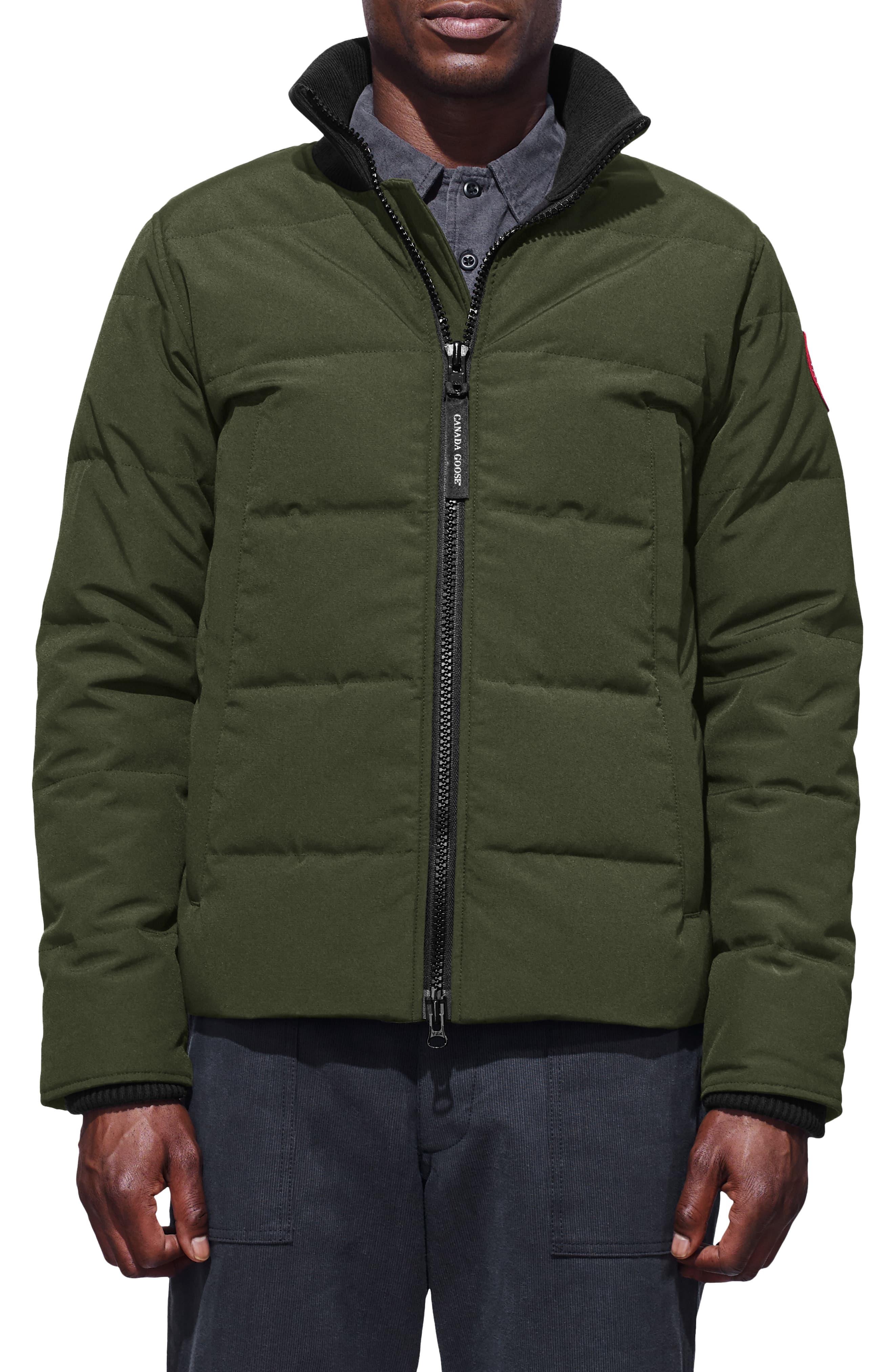Canada Goose 'woolford' Slim Fit Down Bomber Jacket in Military Green