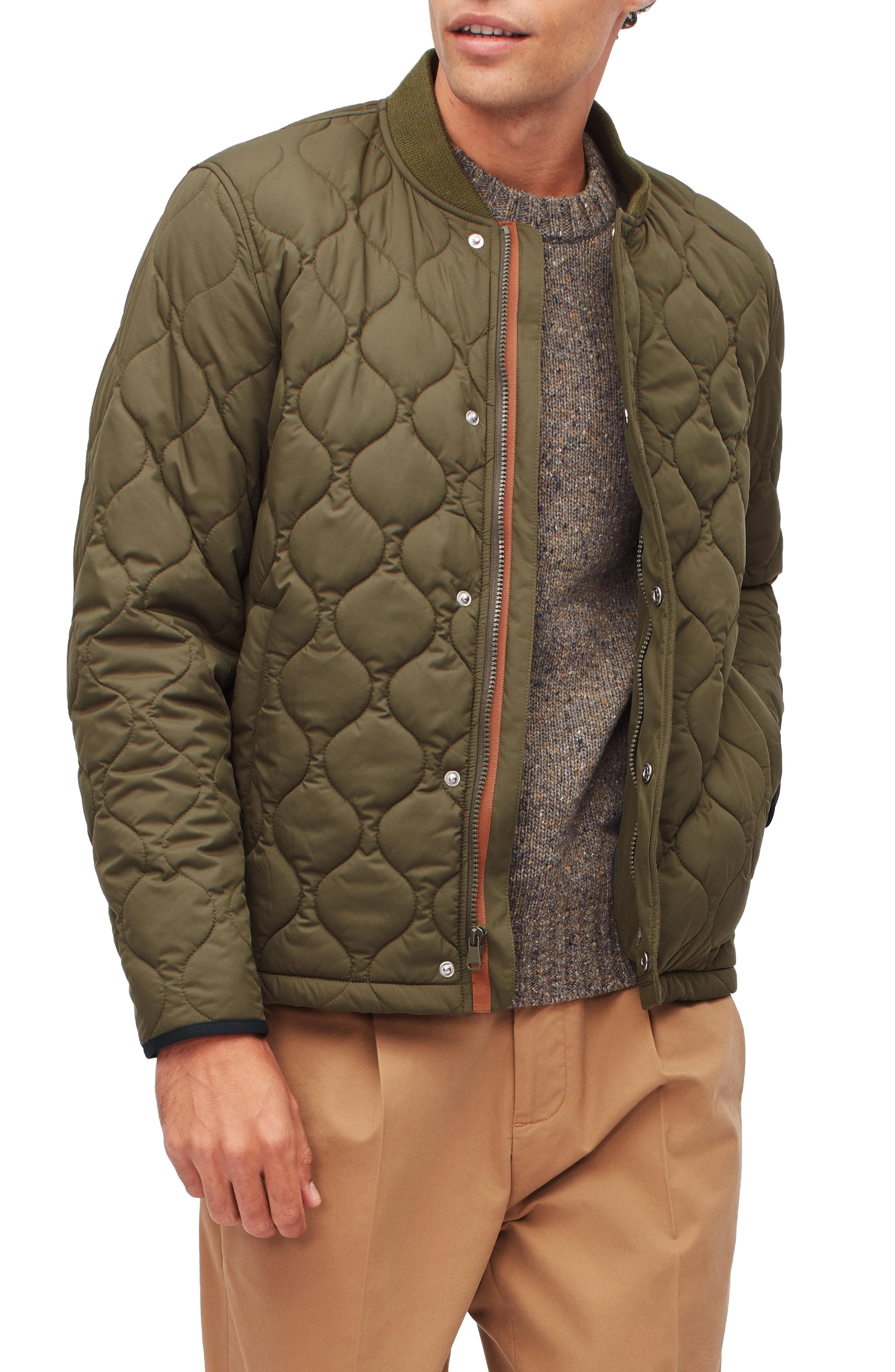 Bonobos Quilted Bomber Jacket in Green for Men | Lyst