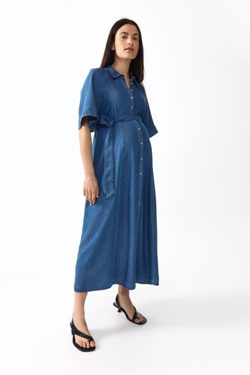 blue maternity cocktail dress Augustina | Powder Midi With Cape Fabric Type: BONDED SCUBA CREPE Ice Blue Bow Open COLOR:black silk CL126177101